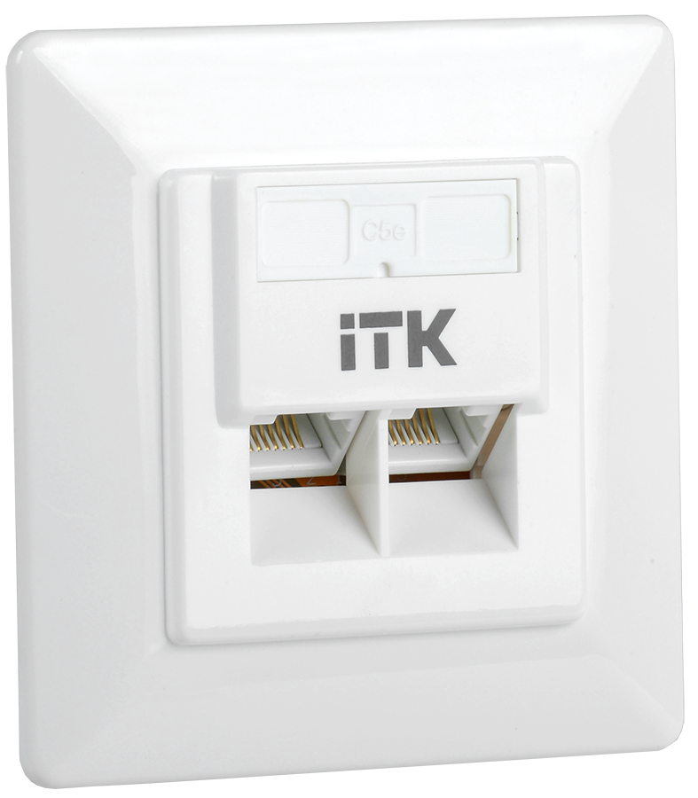 ITK Внутренняя информационная розетка RJ45 кат.5E UTP 2 порта
