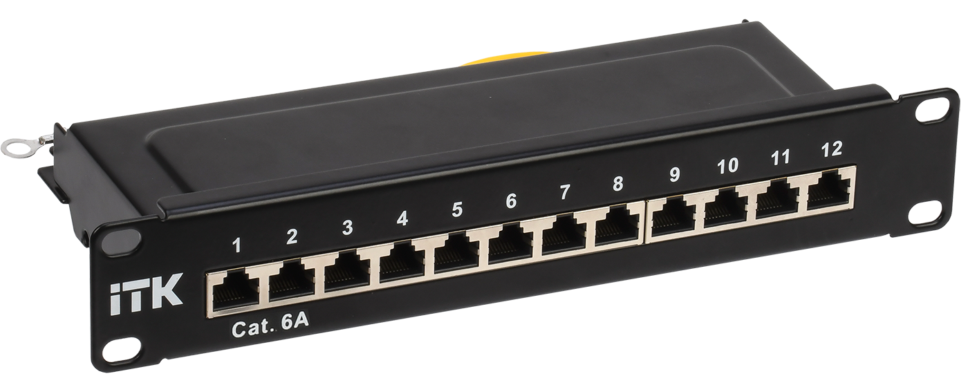 ITK 1U патч-панель кат.6A STP 12 портов 10" (Dual IDC)
