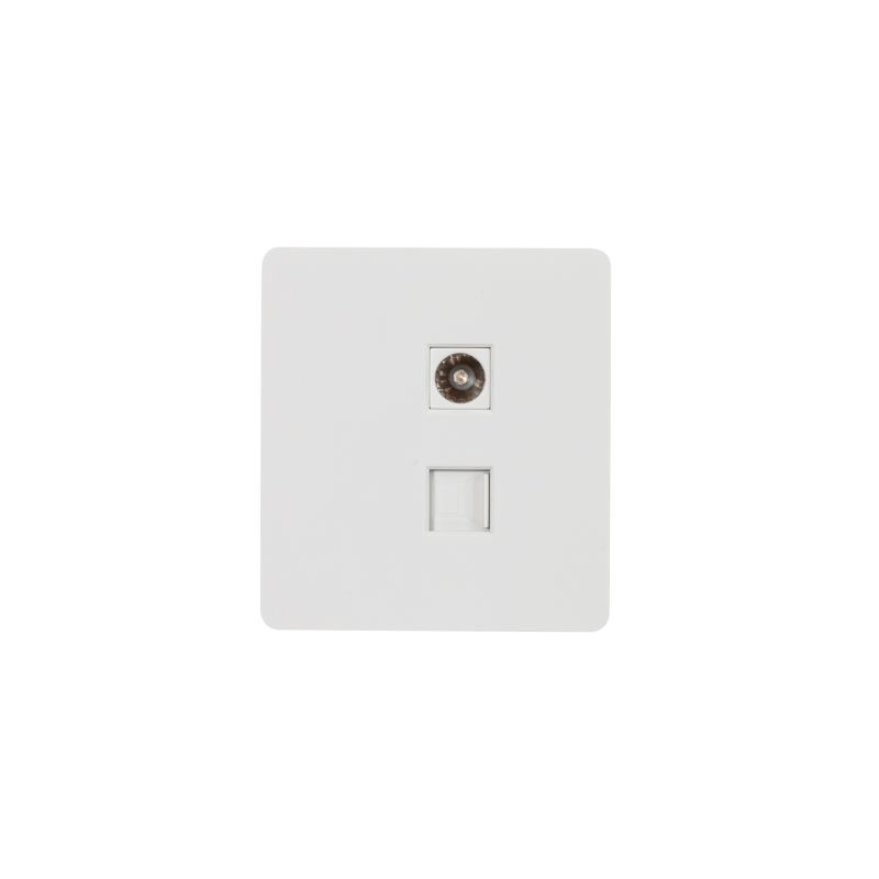 Розетка ROUND компьютерная RJ45 кат6 + TV с/у перламутр KRANZ