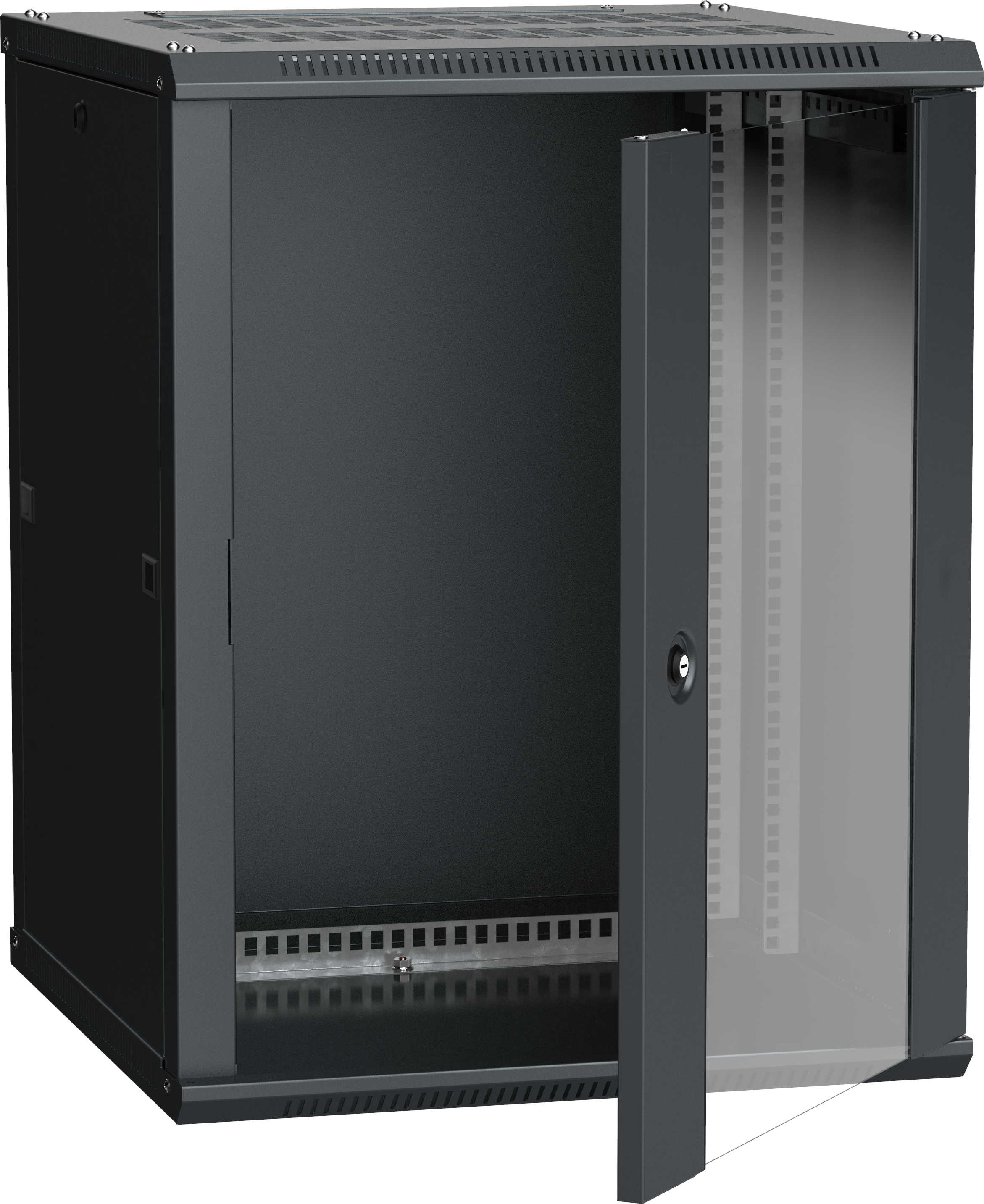 ITK Шкаф LINEA W 15U 600х600мм дверь стекло черный RAL9005
