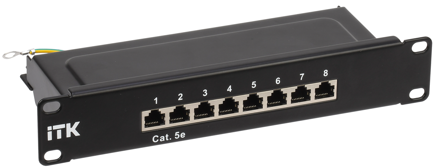 ITK 1U патч-панель кат.5E STP 8 портов 10" (Dual IDC)