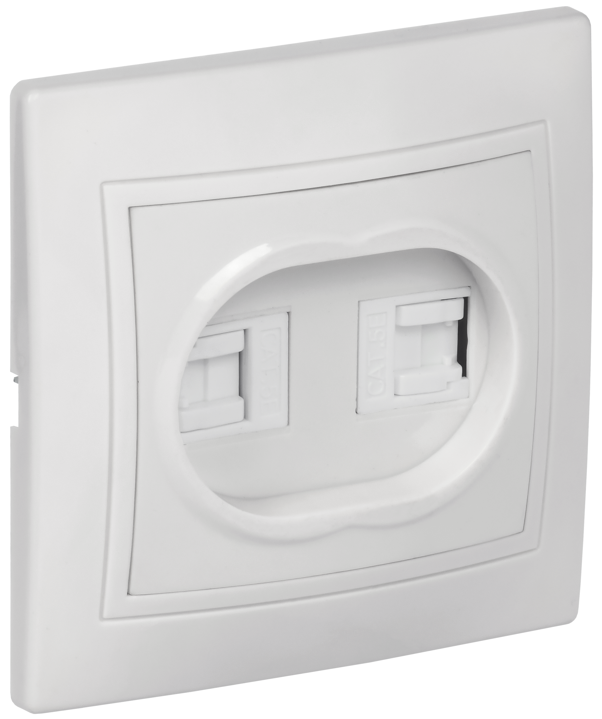 KVARTA Розетка 2-местная компьютерная RJ45 кат.5е РК12-КБ белый GENERICA