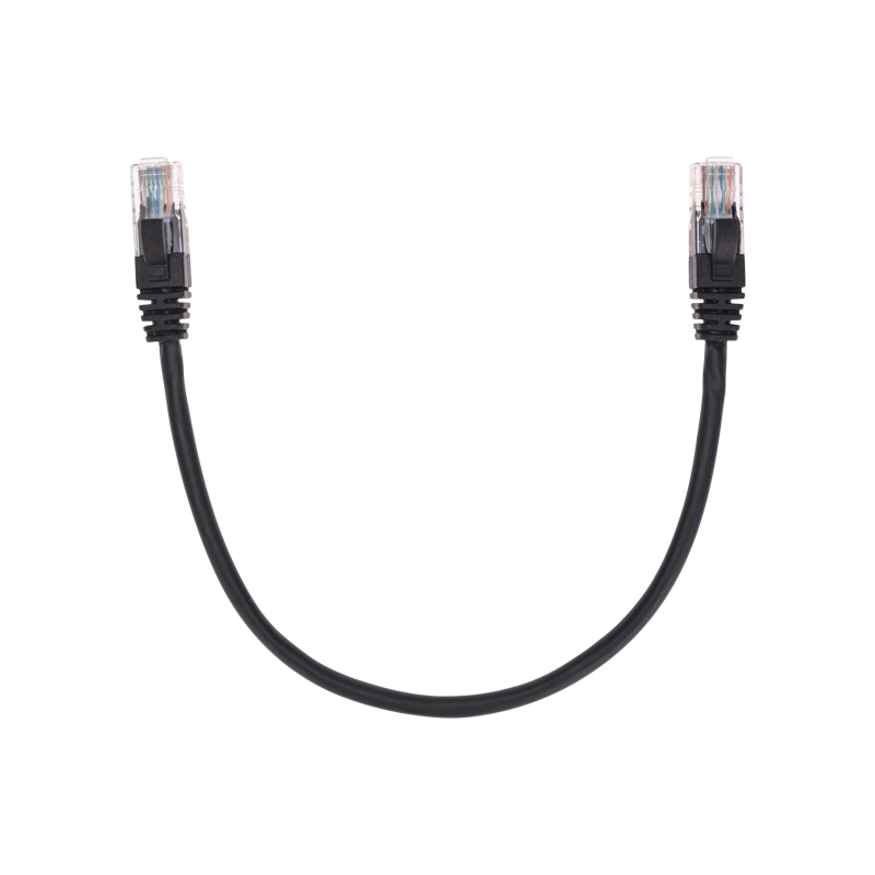 Шнур коммутационный патч-корд U/UTP, CAT 5e, RJ45-RJ45, 26AWG, LSZH, черный, 0,3м REXANT