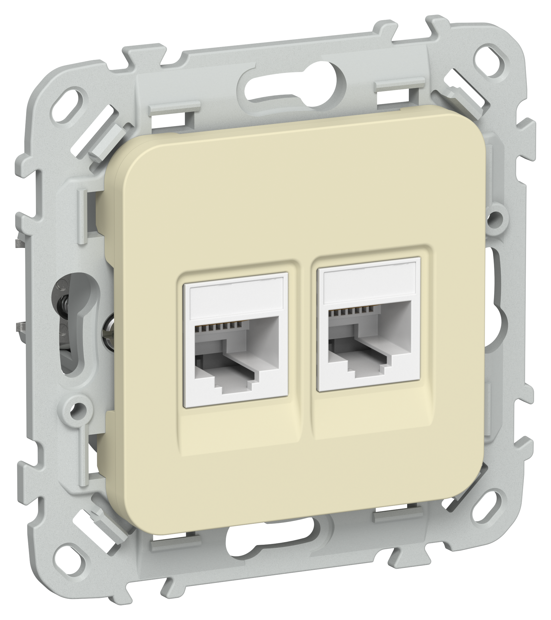 FLITE Розетка 2-местная RJ45/RJ11 категория 5Е/3 UTP РКТ5е/3-2-0-ФлН навахо IEK