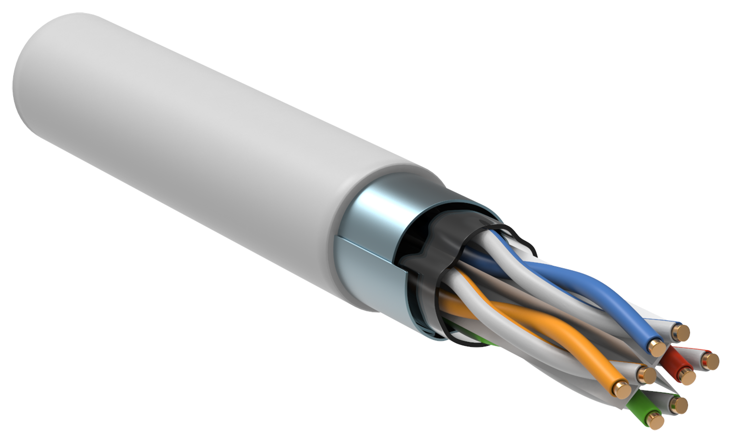 ITK Витая пара F/UTP кат.6 4х2х23AWG solid PVCLS нг(А)-LSLTx белый (305м)