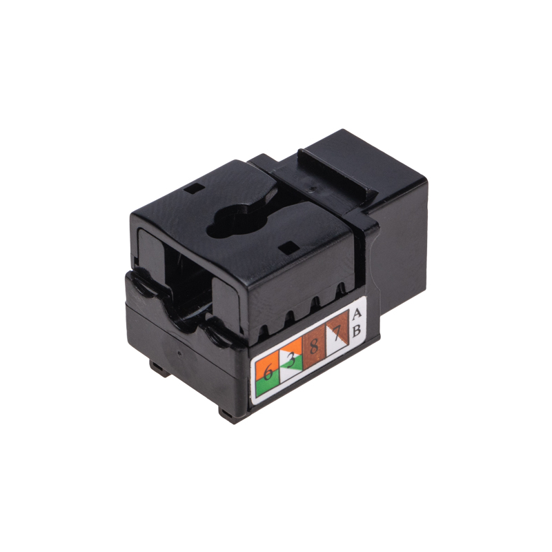 Модуль Keystone Jack RJ-45 CAT 6 неэкранированный 110 IDC тип 90 градусов, черный REXANT