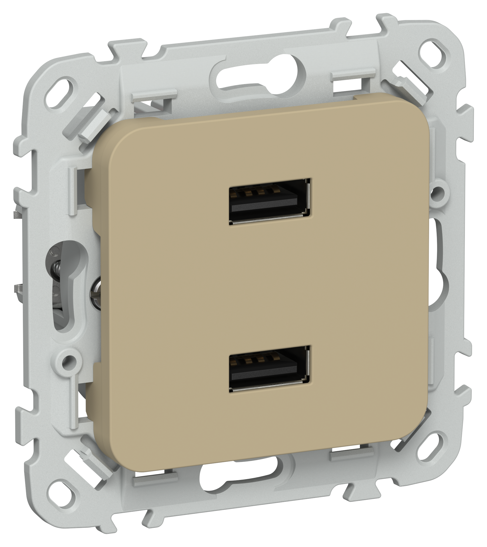 FLITE Розетка USB A+A 3,1А РЮ-2-ФлХ хаки IEK