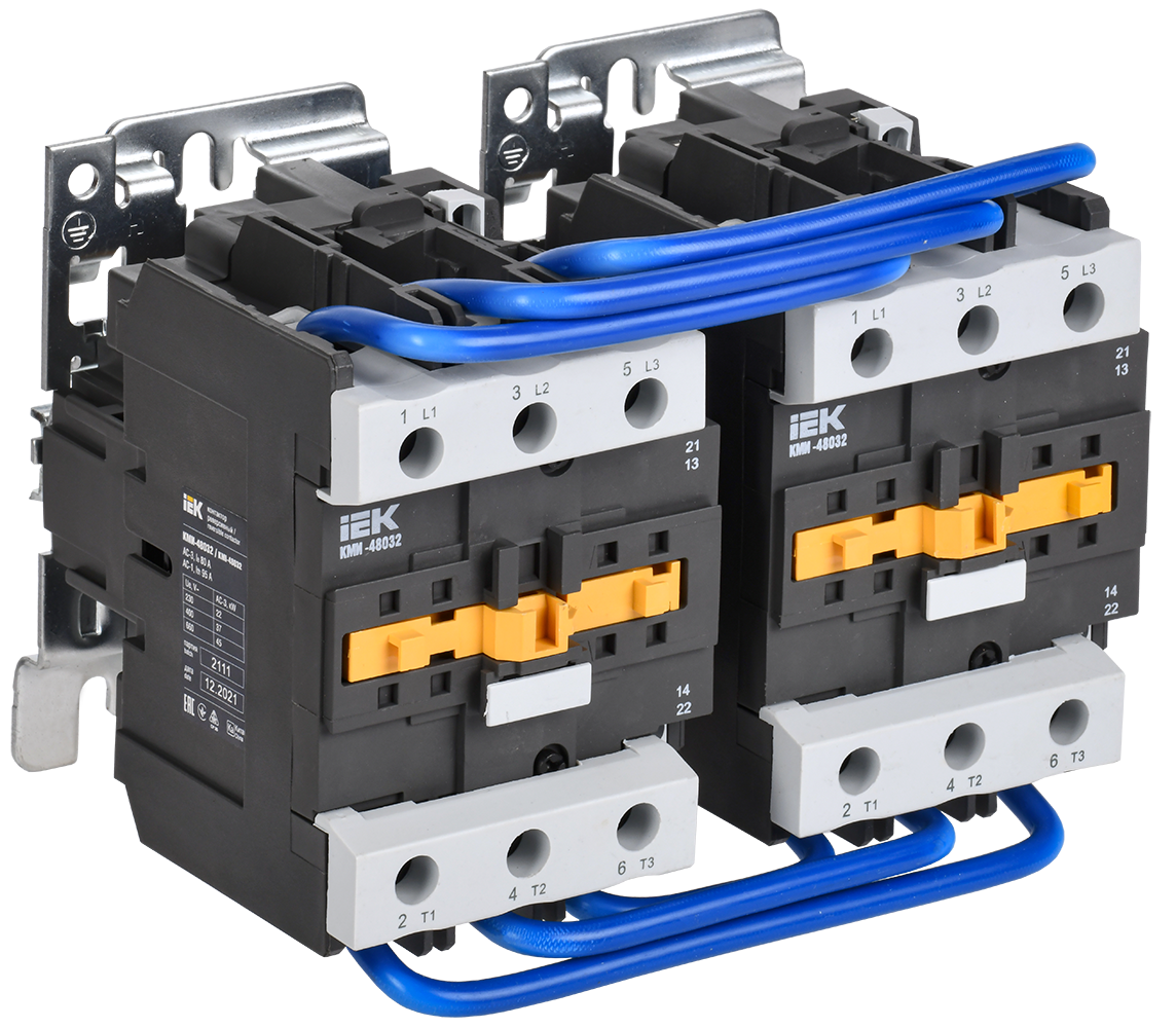Контактор КМИ-48032 реверс 80А 400В/АС3 2NO;2NC IEK