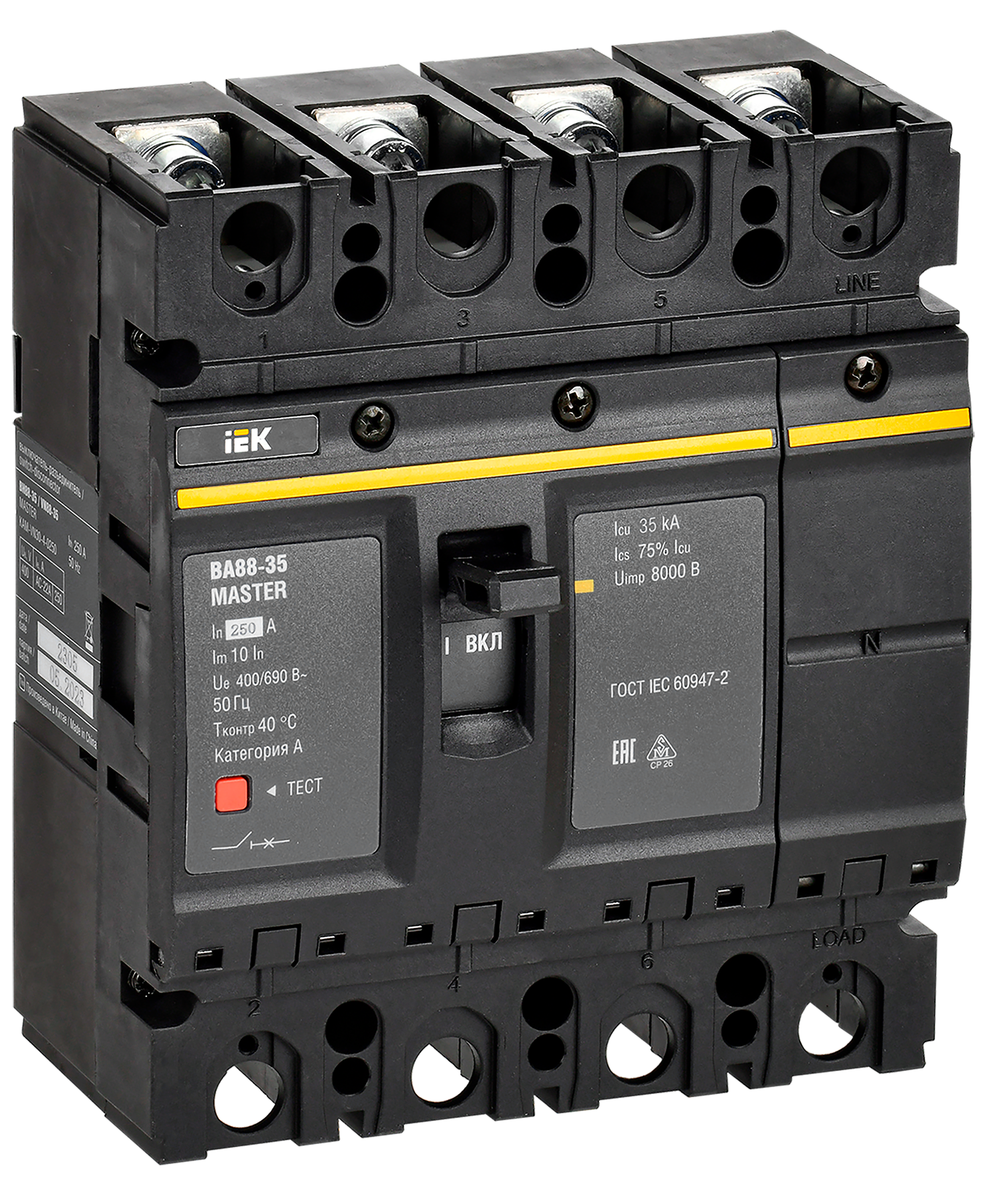 Выключатель автоматический ВА88-35 4P 250А 35кА MASTER IEK