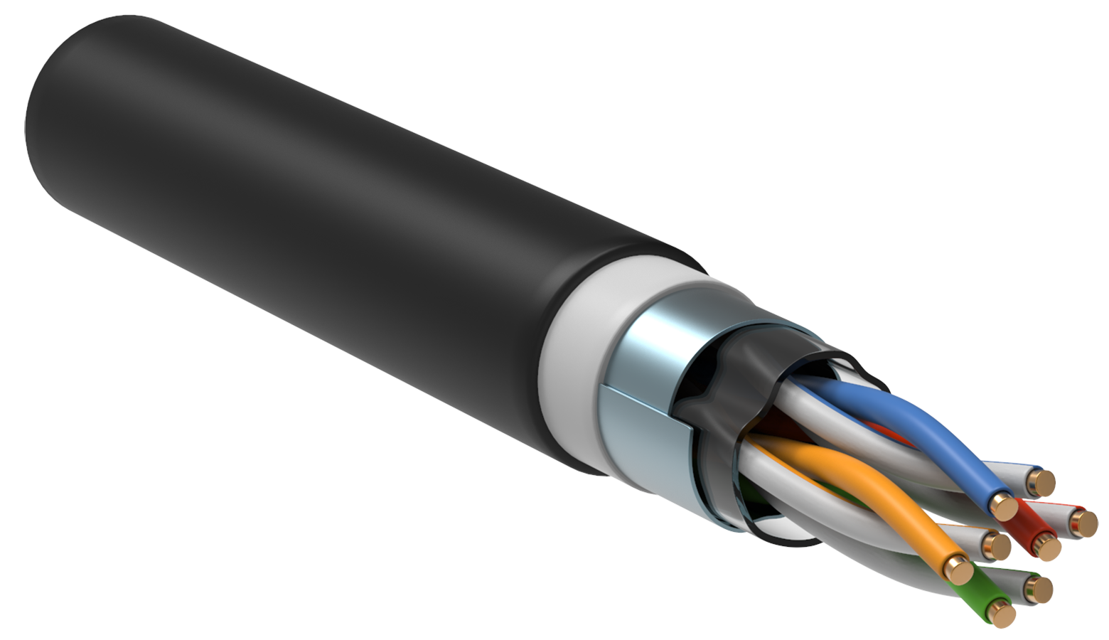 ITK Витая пара F/UTP кат.5E 4х2х24AWG solid двойная оболочка LSZH/LDPE черный