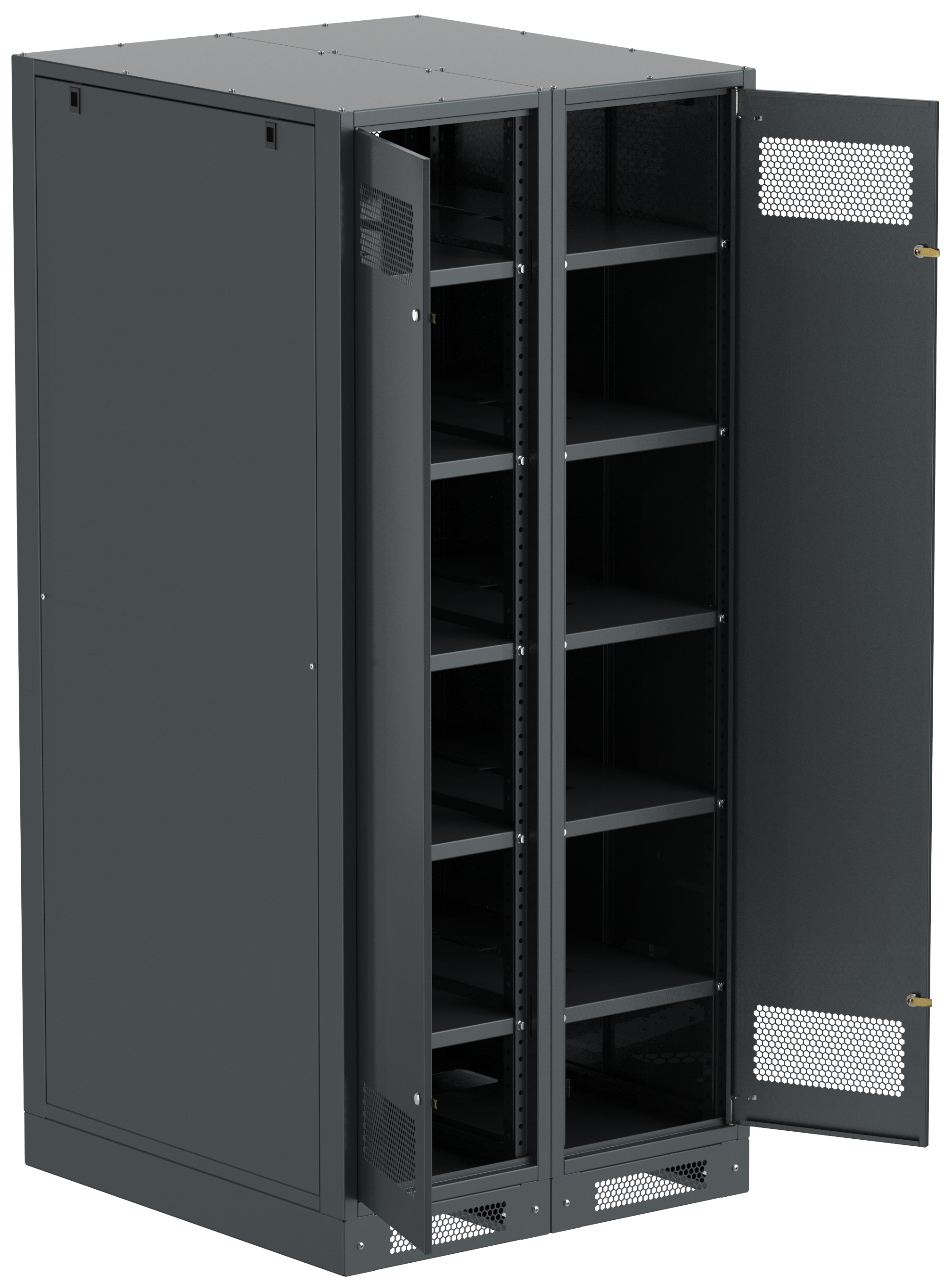 ITK LINEA B Шкаф аккумуляторный (пустой) 2000х900х950мм двустворчатая металлическая дверь черный