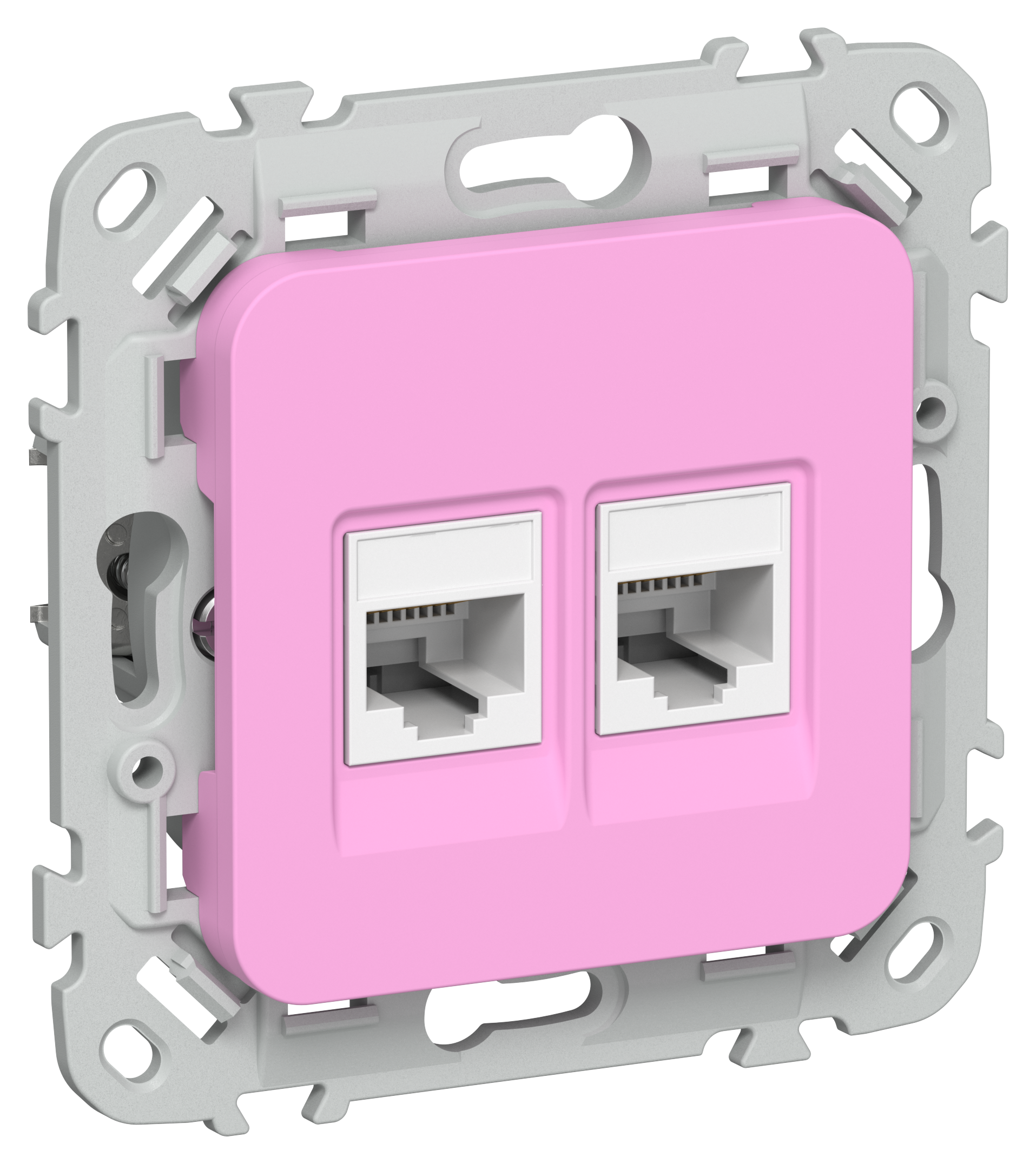 FLITE Розетка 2-местная RJ45/RJ11 категория 5Е/3 UTP РКТ5е/3-2-0-ФлПр пурпурный IEK