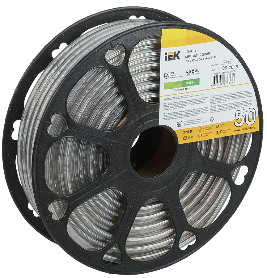 Лента светодиодная 50м LSR-2835G60-4,8-IP67-220В IEK