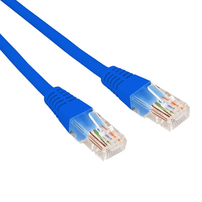 Шнур коммутационный патч-корд U/UTP, CAT 6, RJ45-RJ45, 26AWG, LSZH, синий, 0,3м REXANT