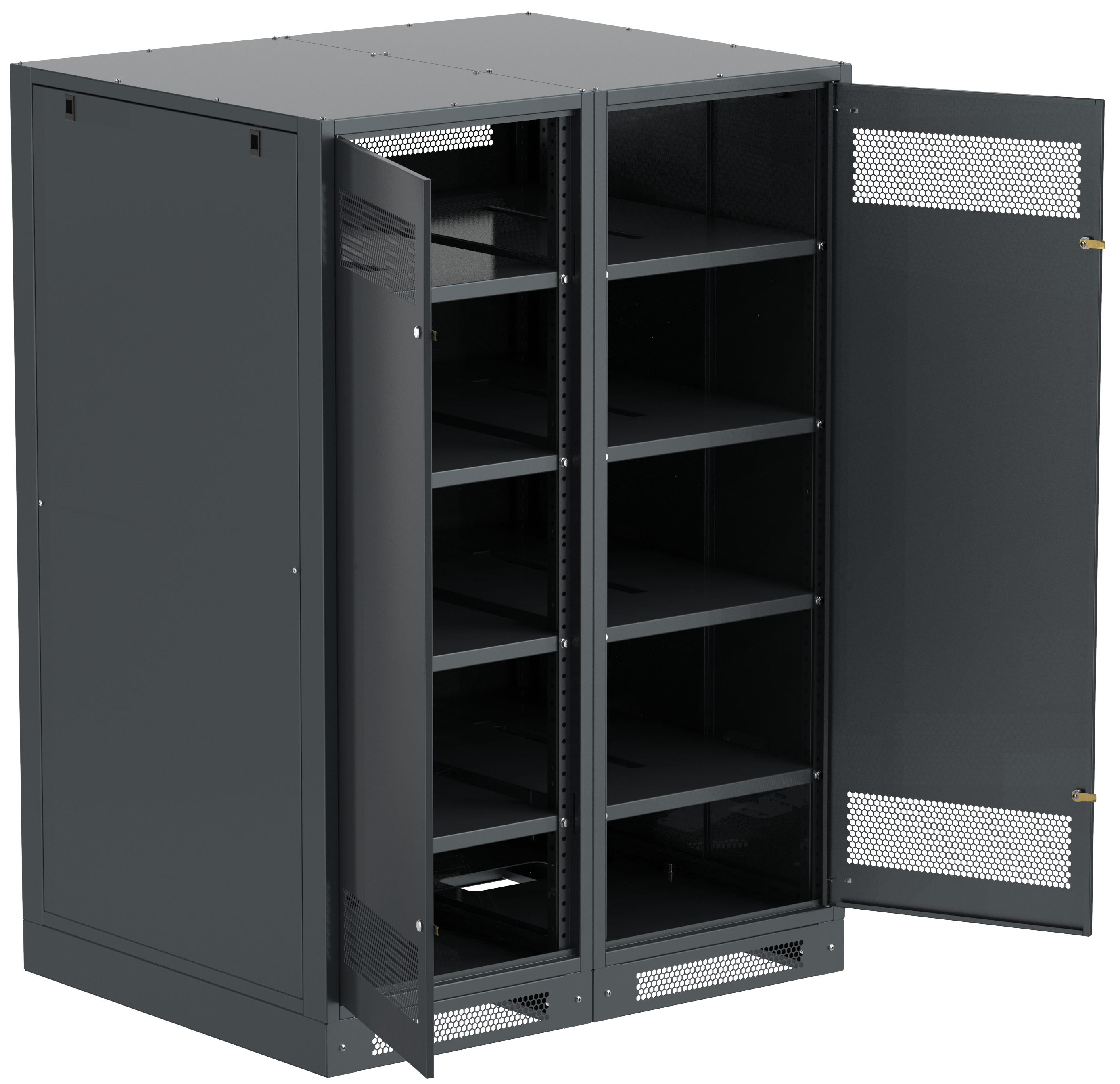 ITK LINEA B Шкаф аккумуляторный (пустой) 1700х1200х950мм двустворчатая металлическая дверь черный