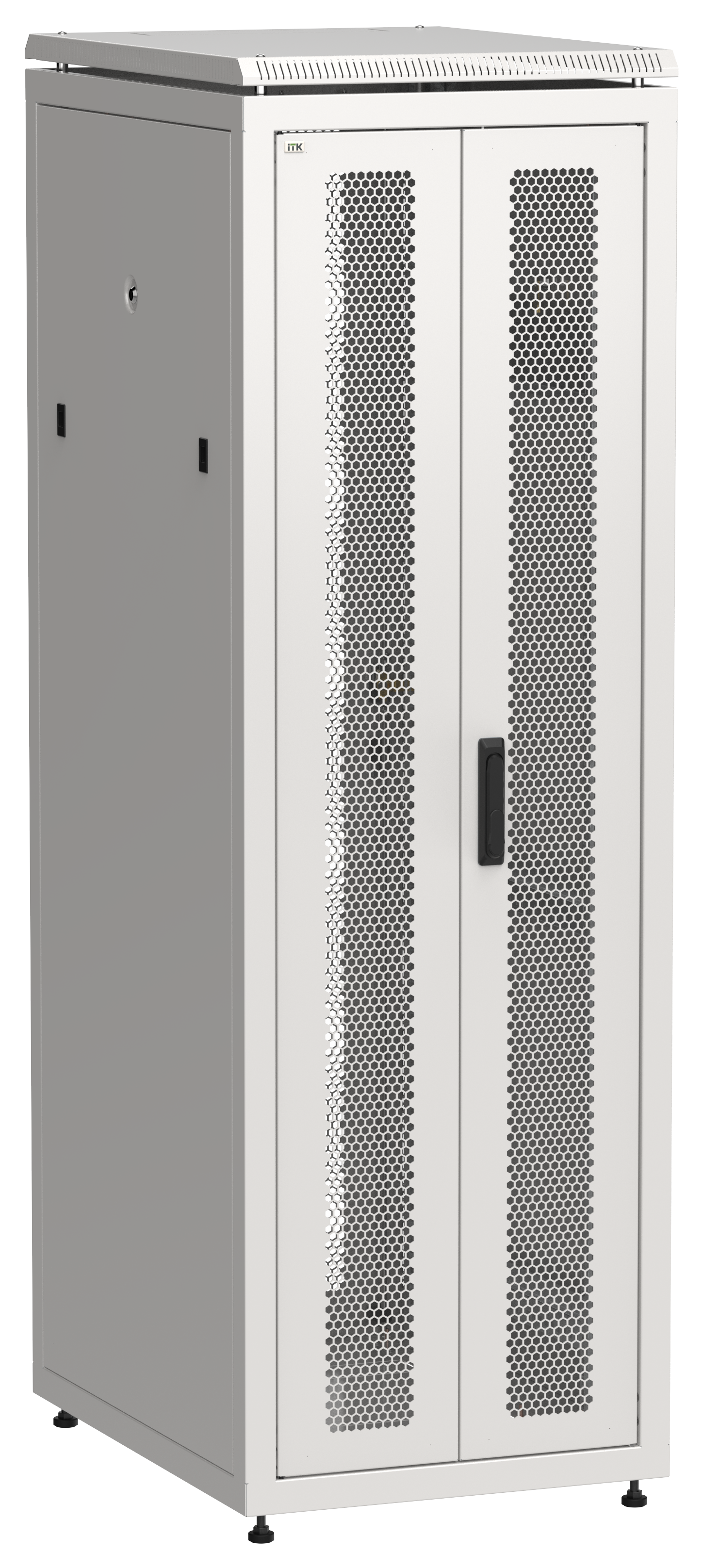 ITK LINEA N Шкаф сетевой 19" 38U 600х800мм двери передняя перфорированная задняя двустворчатая перфорированная серый