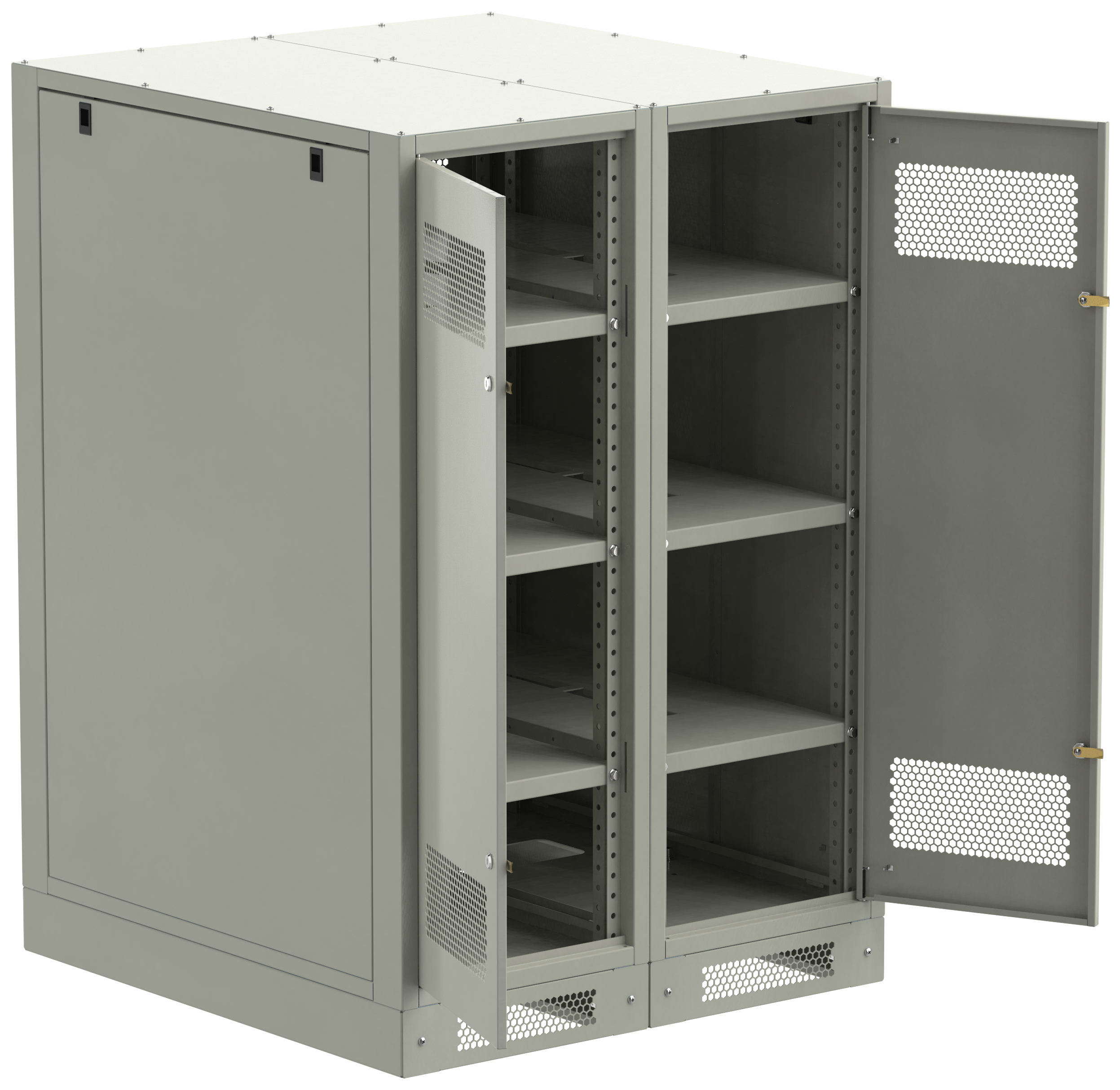 ITK LINEA B Шкаф аккумуляторный (пустой) 1350х900х950мм двустворчатая металлическая дверь серый