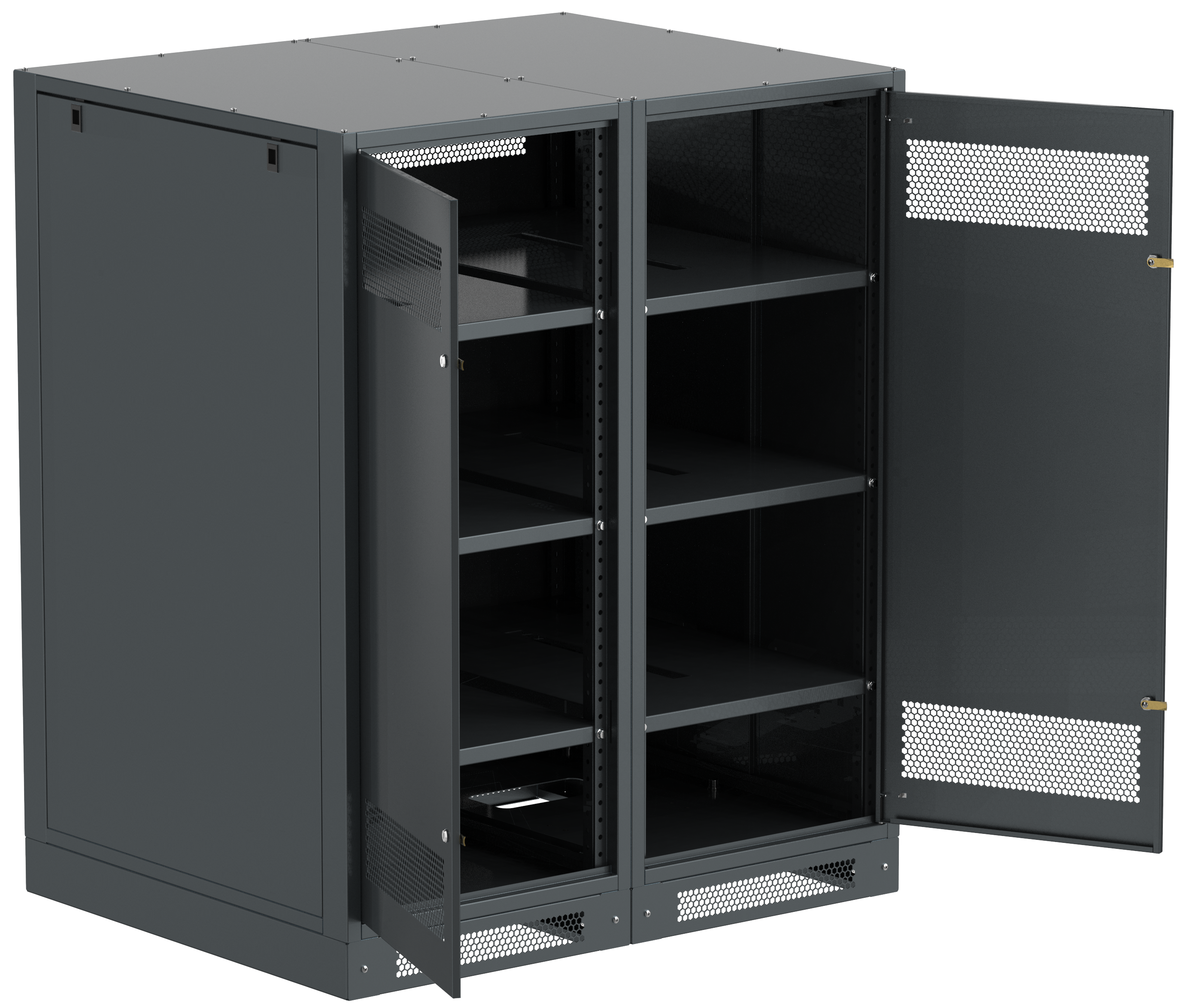 ITK LINEA B Шкаф аккумуляторный (пустой) 1450х1200х950мм двустворчатая металлическая дверь черный