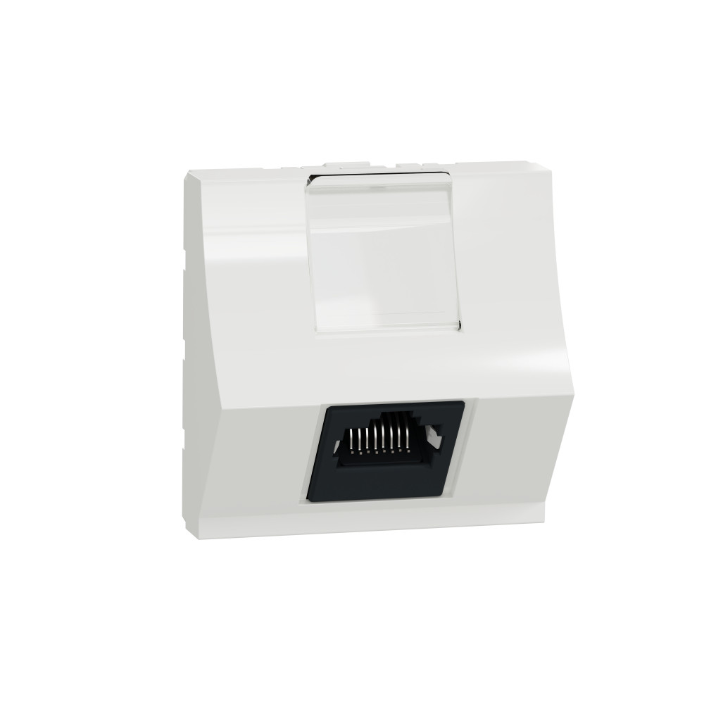 UN РОЗ компьют., RJ45, один., 2 мод., кат. 6, с пол д/надп., угловая, БЕЛ