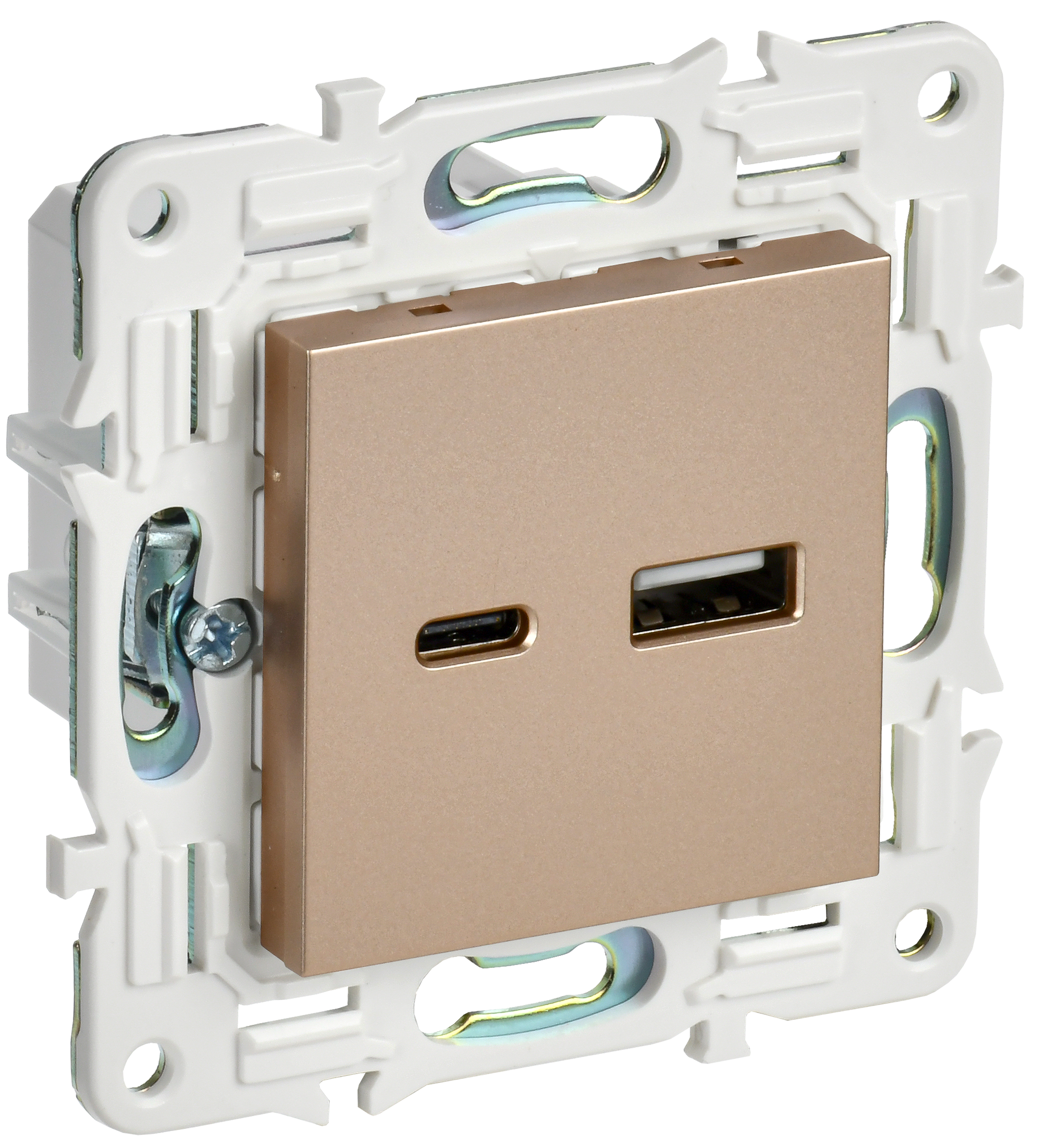 SKANDY Розетка USB A+C 18Вт SK-R13Sa песочный IEK