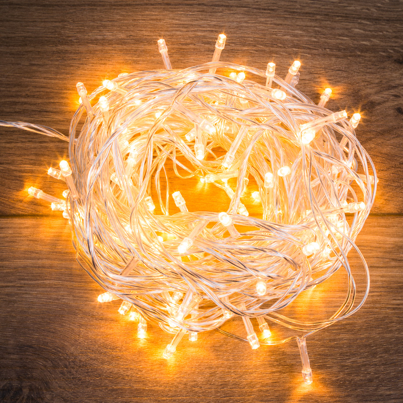 Гирлянда Твинкл-Лайт 20 м, прозрачный ПВХ, 160 LED, цвет теплый белый