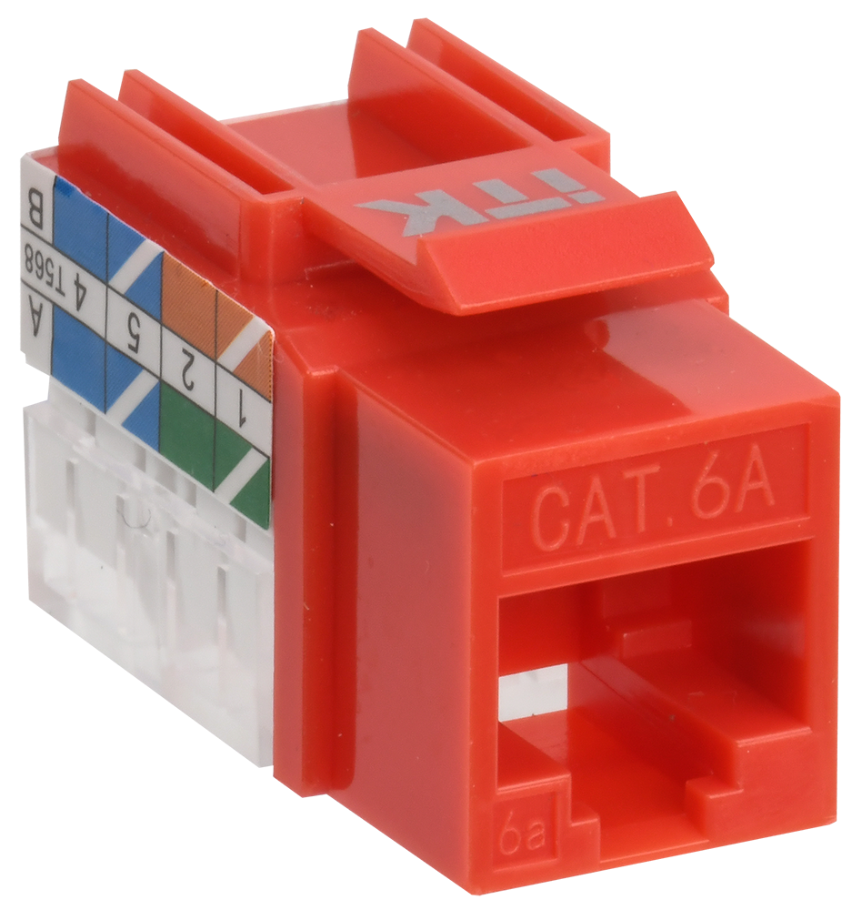 ITK Модуль Keystone Jack кат.6A UTP 110 IDC 90град красный