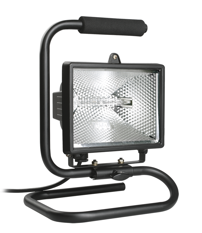Прожектор галогенный ИО500П (переноска) IP54 черный IEK