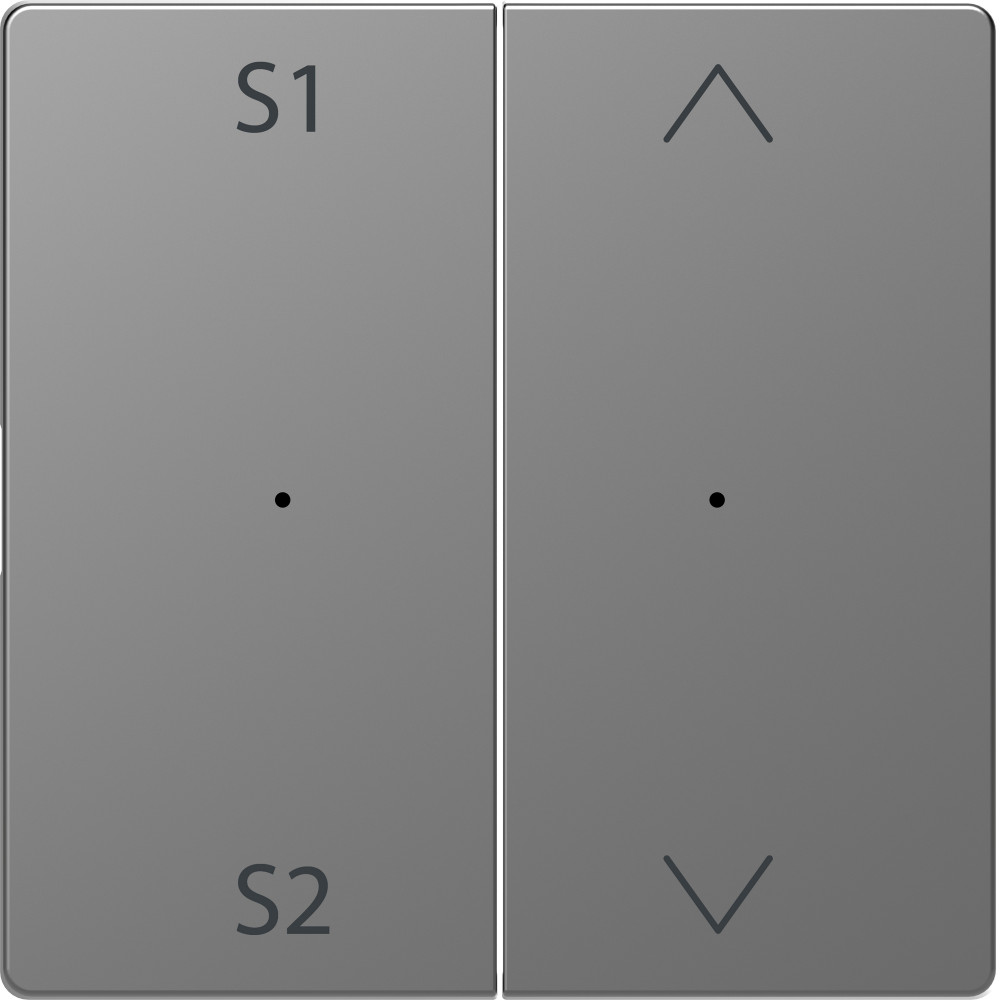 MERTEN D-Life PlusLink КЛАВИША 2-ная с S1/S2, вх/вз, НЕРЖ. СТАЛЬ, SD