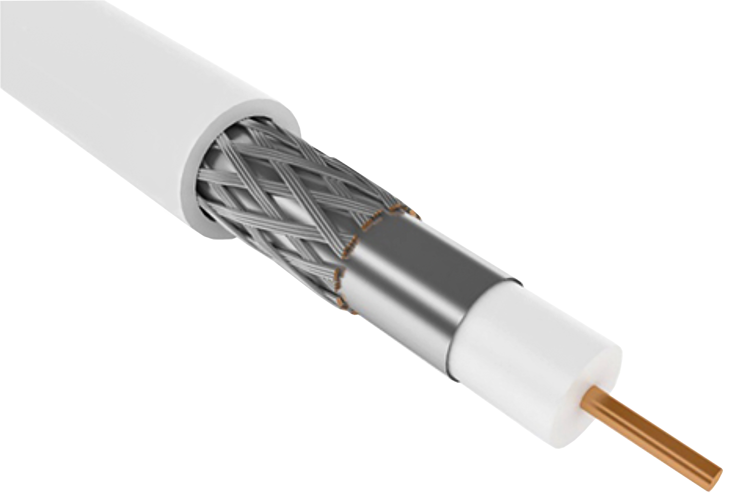 Кабель коаксиальный RG6 CCS 75Ом FPE PVC белый (100м) GENERICA