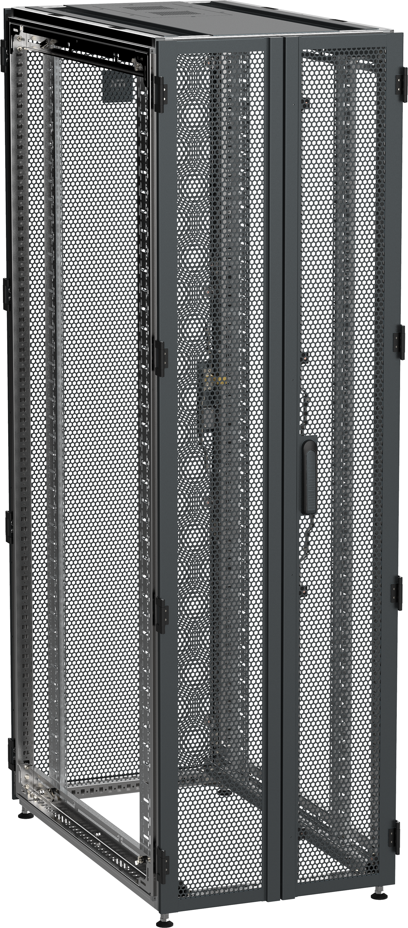 ITK by ZPAS Шкаф серверный 19" 42U 600х1200 двухстворчатые перфорированные двери черный РФ