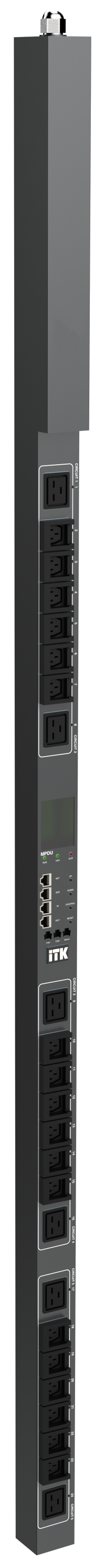 ITK ADMIN PDU с общим мониторингом PV1412 1Ф 32А 18С13 6С19 кабель 3м IEC60309