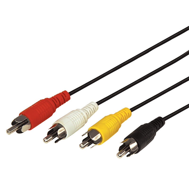 Шнур 4 RCA - 4 RCA, 5м черный REXANT
