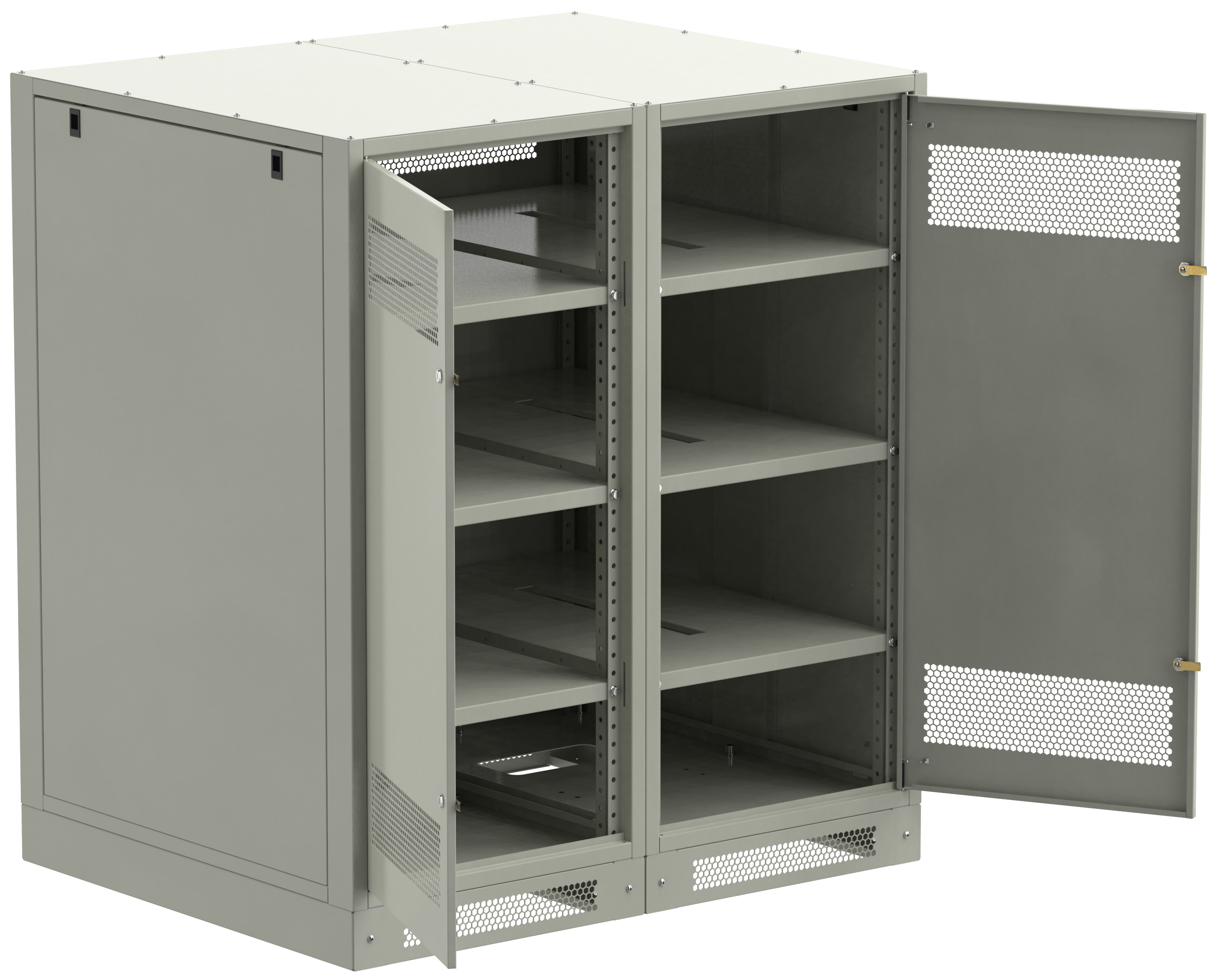 ITK LINEA B Шкаф аккумуляторный (пустой) 1350х1200х950мм двустворчатая металлическая дверь серый