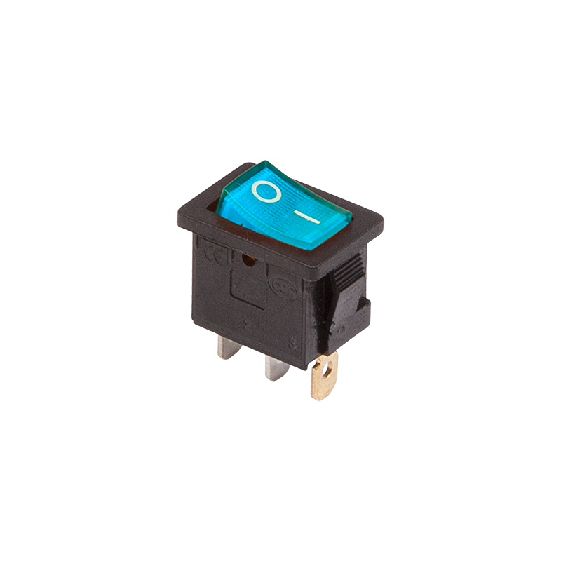 Выключатель клавишный 250В 6А (3с) ON-OFF синий с подсветкой Mini REXANT