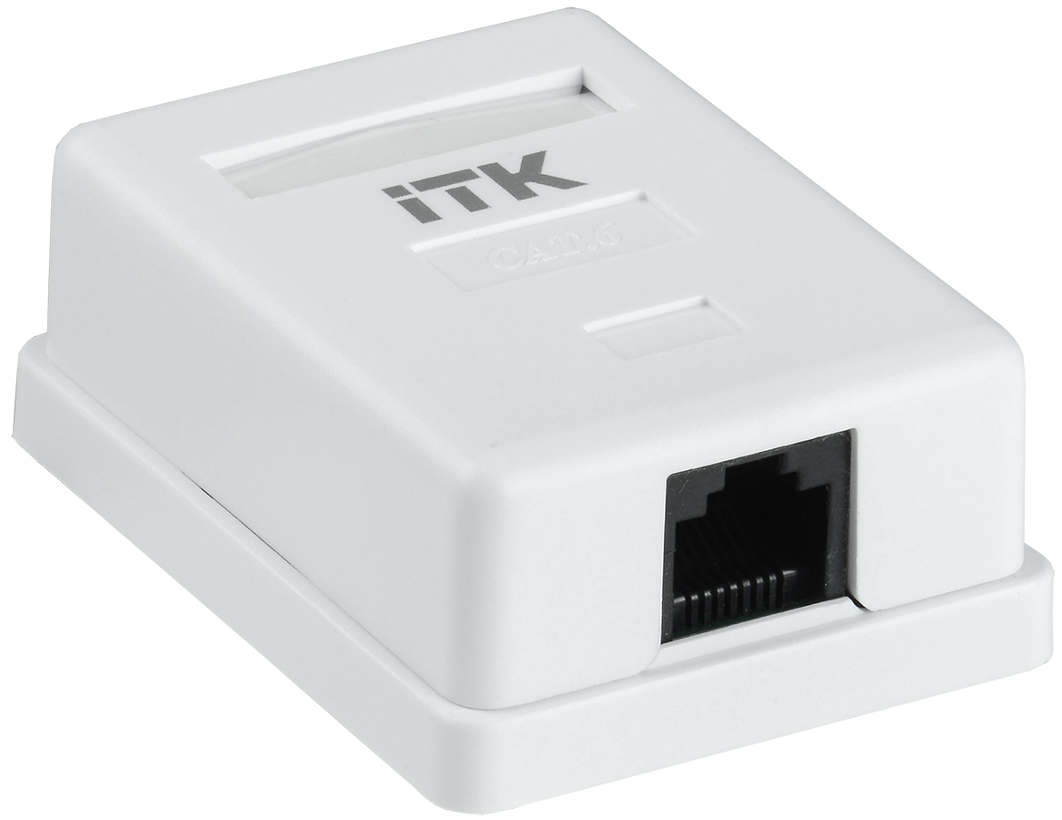 ITK Настенная информационная розетка RJ45 кат.6 UTP 1-порт