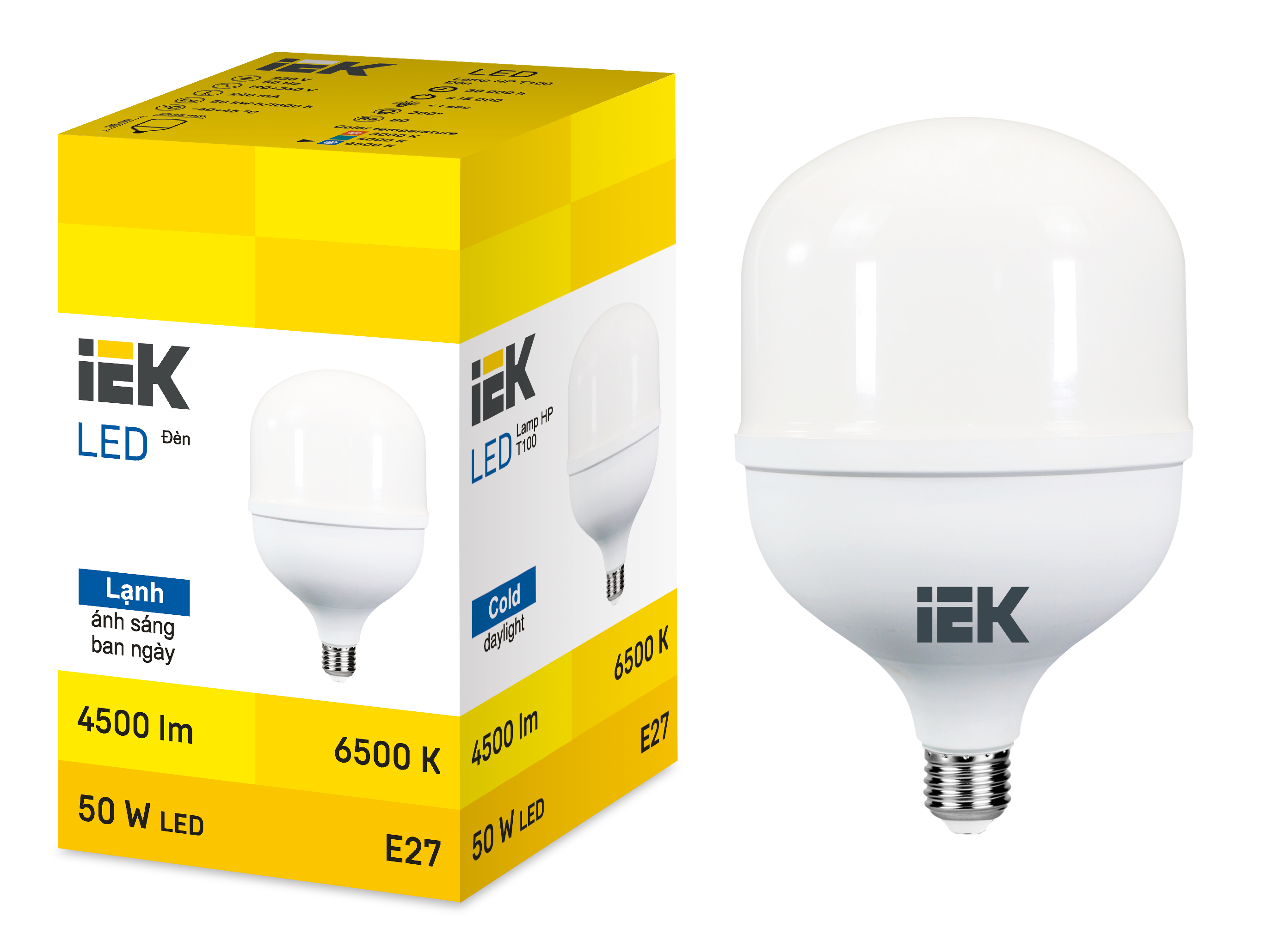 LED HP T100 50W 6500K E27 IEK
