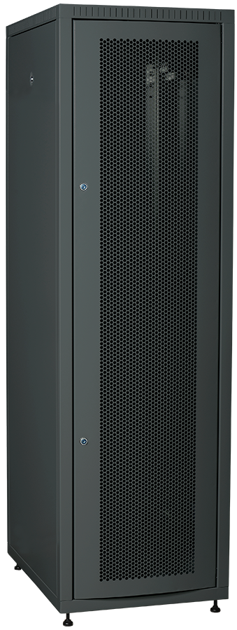 ITK LINEA E Шкаф напольный сетевой 19" 42U 600х800мм перфорированная передняя дверь задняя металлическая черный