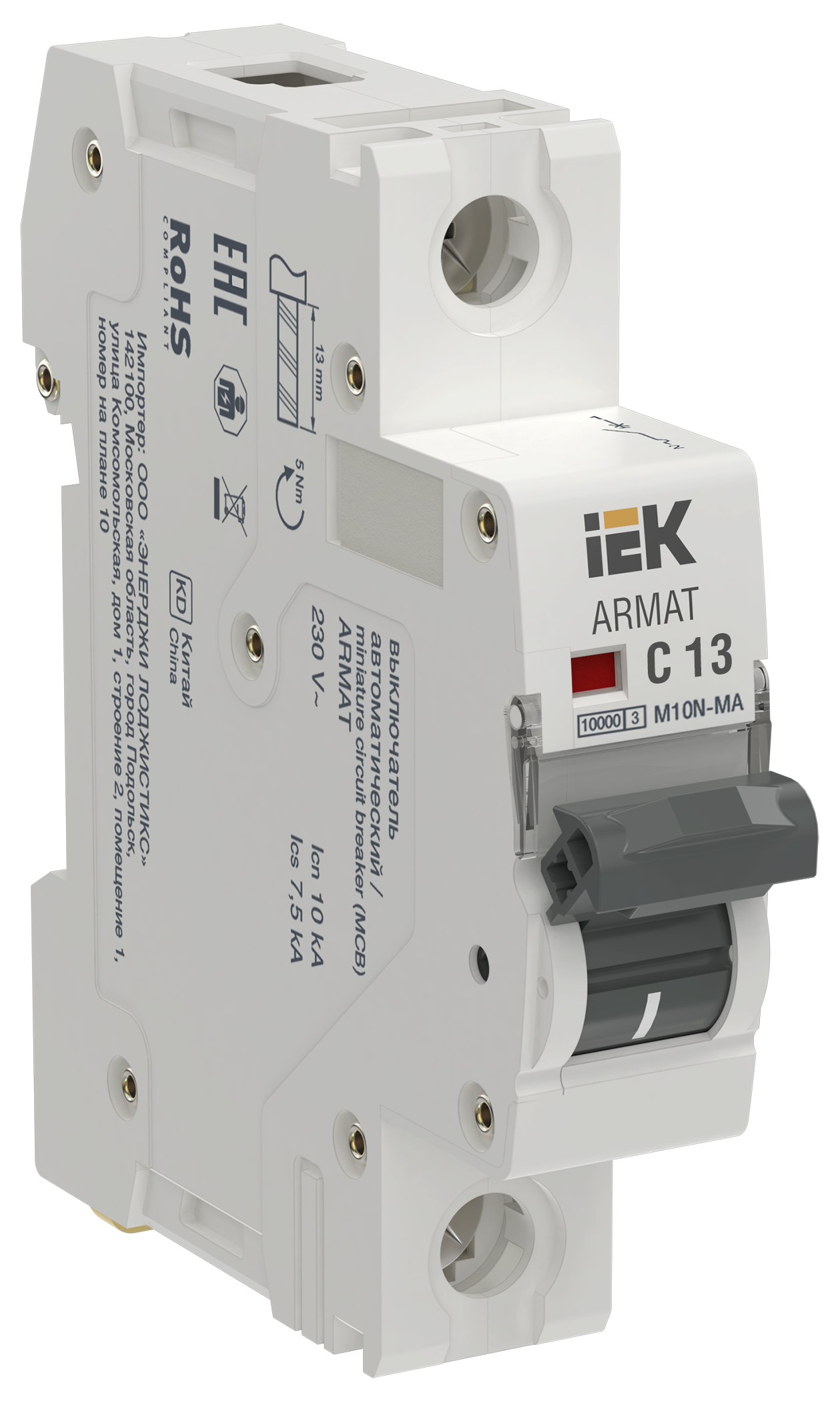 ARMAT Автоматический выключатель без теплового расцепителя M10N-MA 1P C 13А IEK