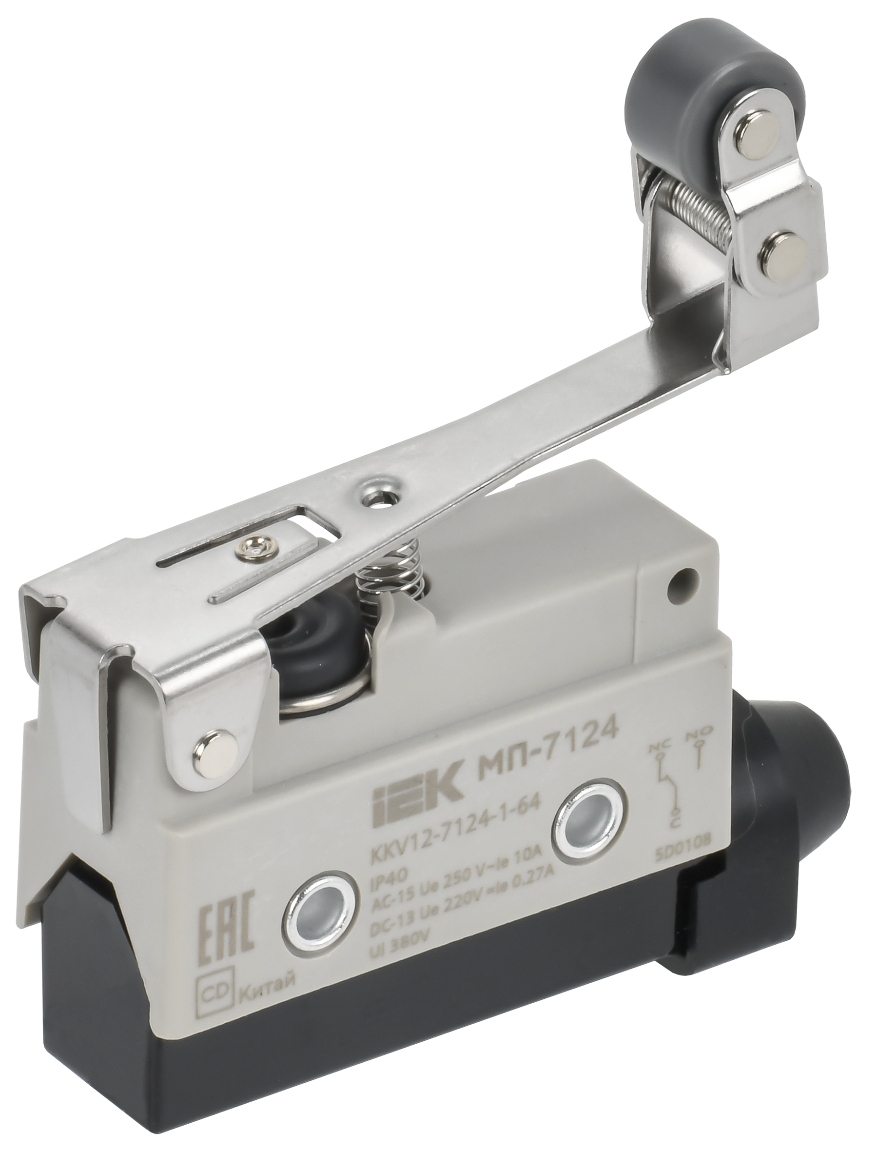 Микропереключатель концевой МП-7124 рычаг с регулируемым роликом IP40 IEK