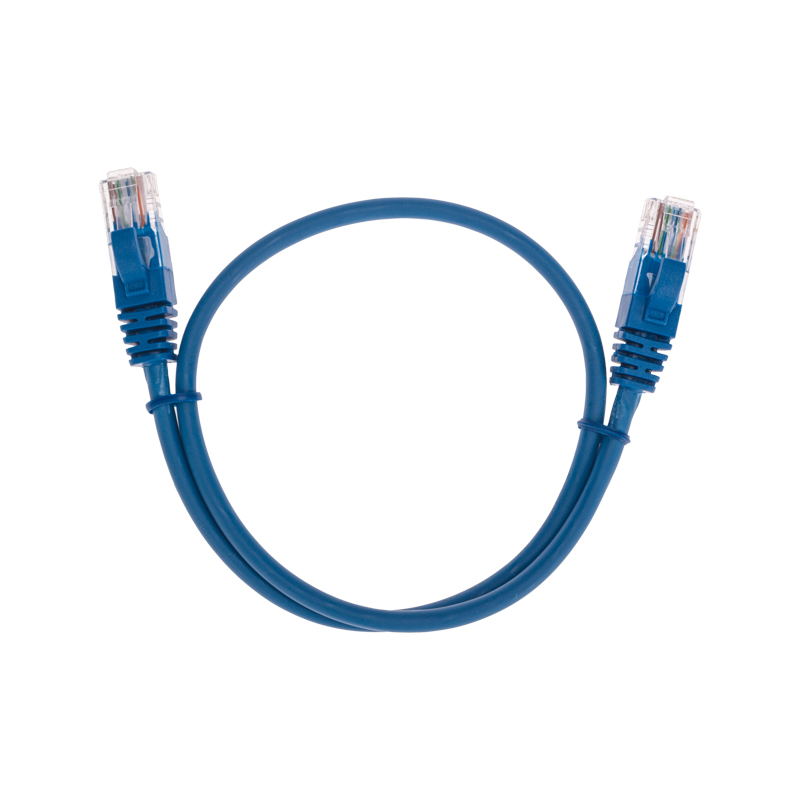 Шнур коммутационный патч-корд U/UTP, CAT 5e, RJ45-RJ45, 26AWG, LSZH, синий, 0,5м REXANT