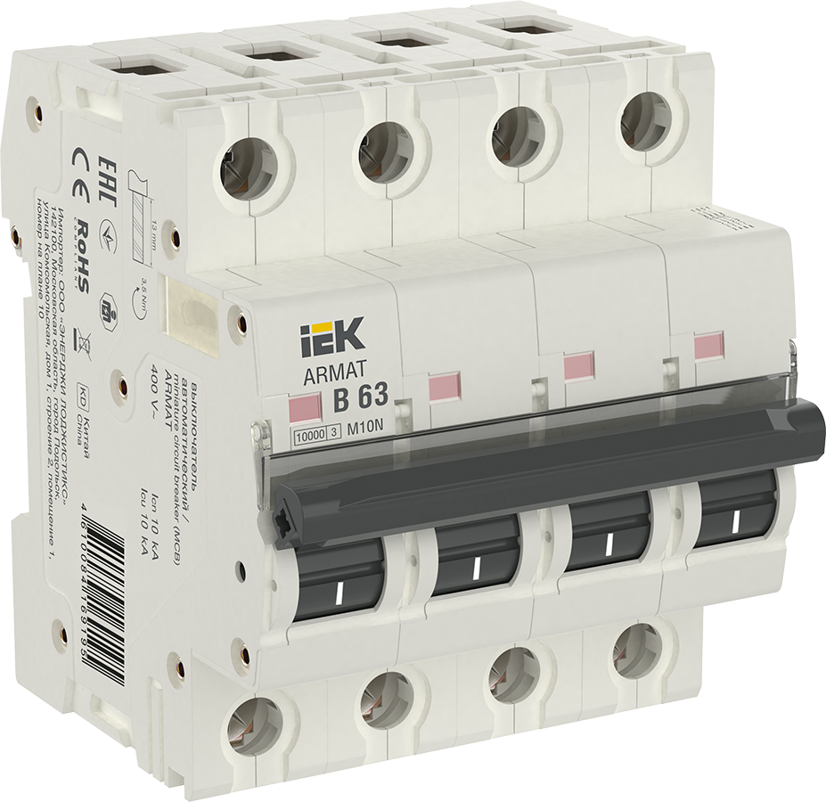 ARMAT Автоматический выключатель M10N 4P B 63А IEK