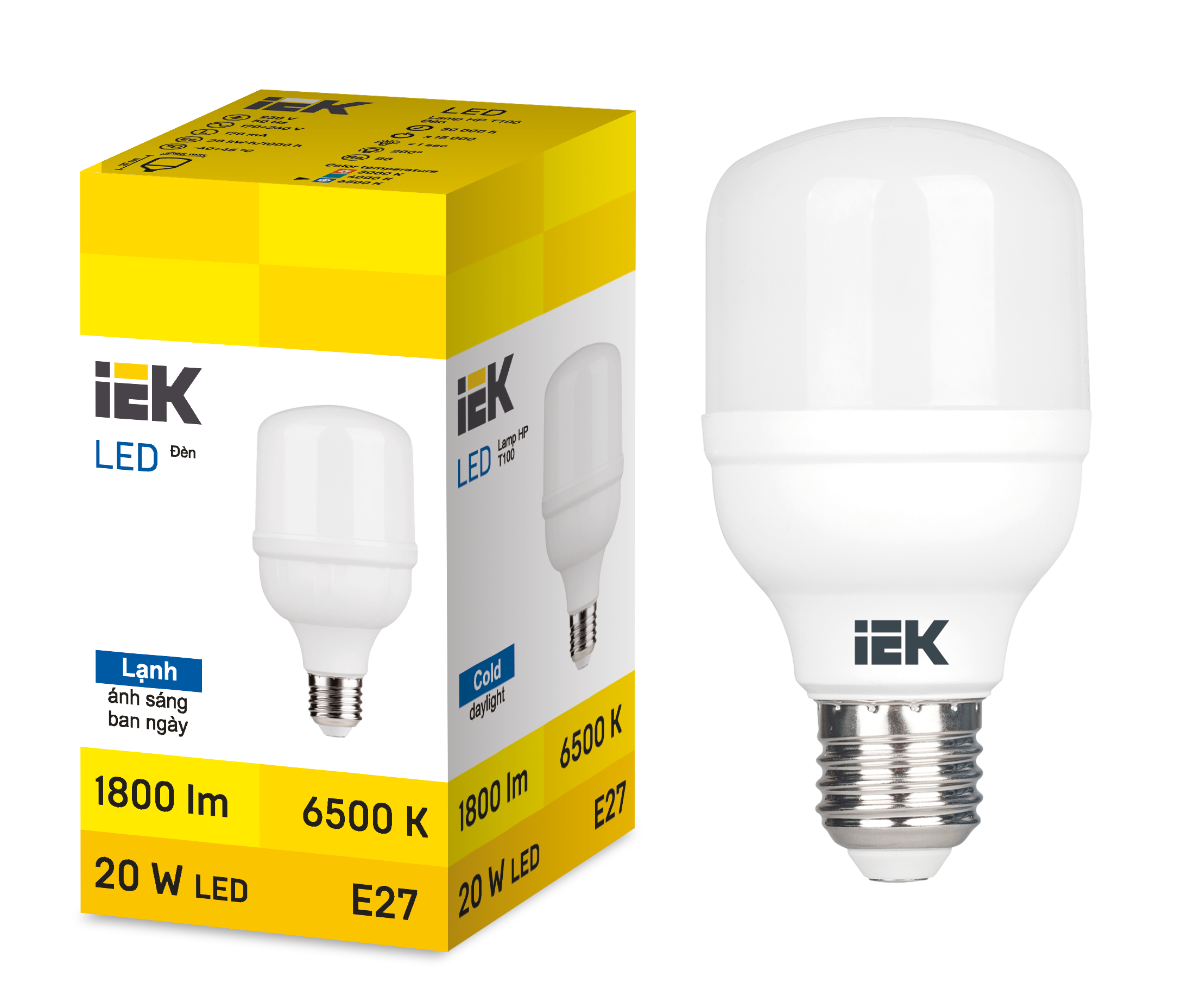 LED HP T100 20W 6500K E27 IEK
