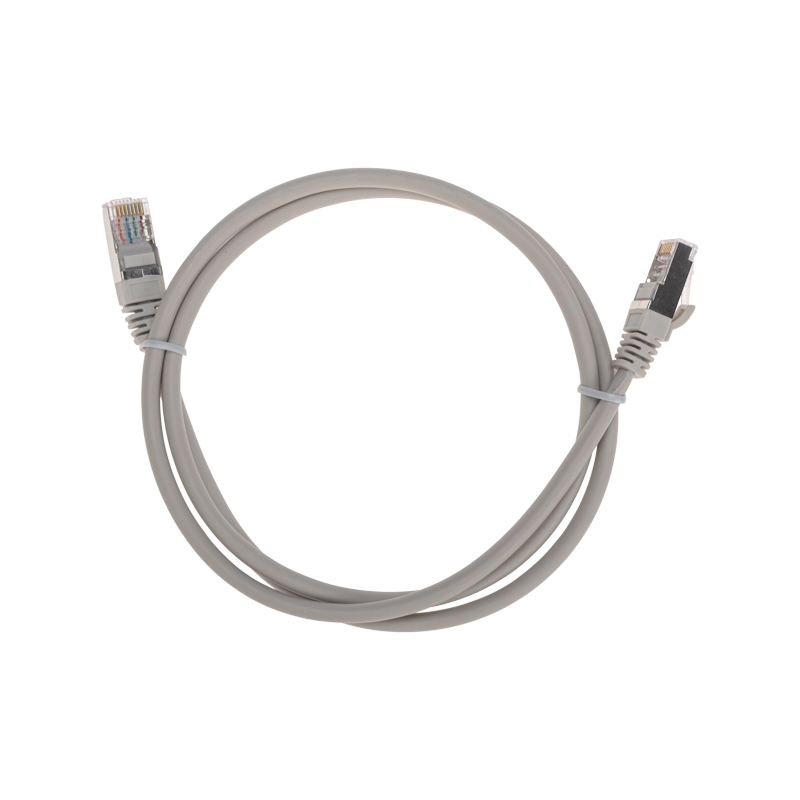 Шнур коммутационный патч-корд F/UTP, CAT 5e, RJ45-RJ45, 26AWG, LSZH, серый, 1м REXANT