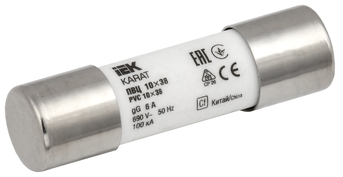 Плавкая вставка цилиндрическая ПВЦ 10х38 6А KARAT IEK