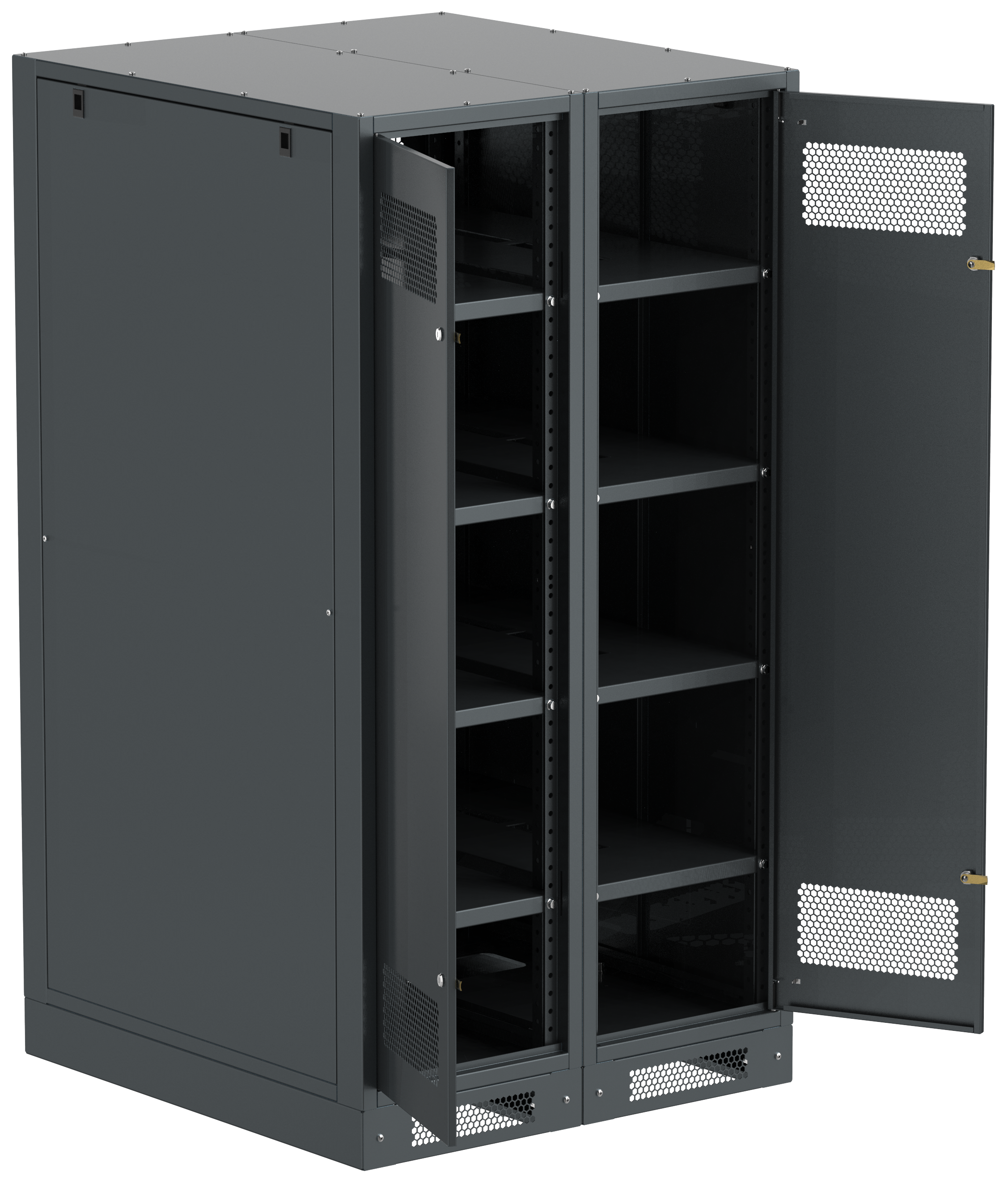 ITK LINEA B Шкаф аккумуляторный (пустой) 1700х900х950мм двустворчатая металлическая дверь черный