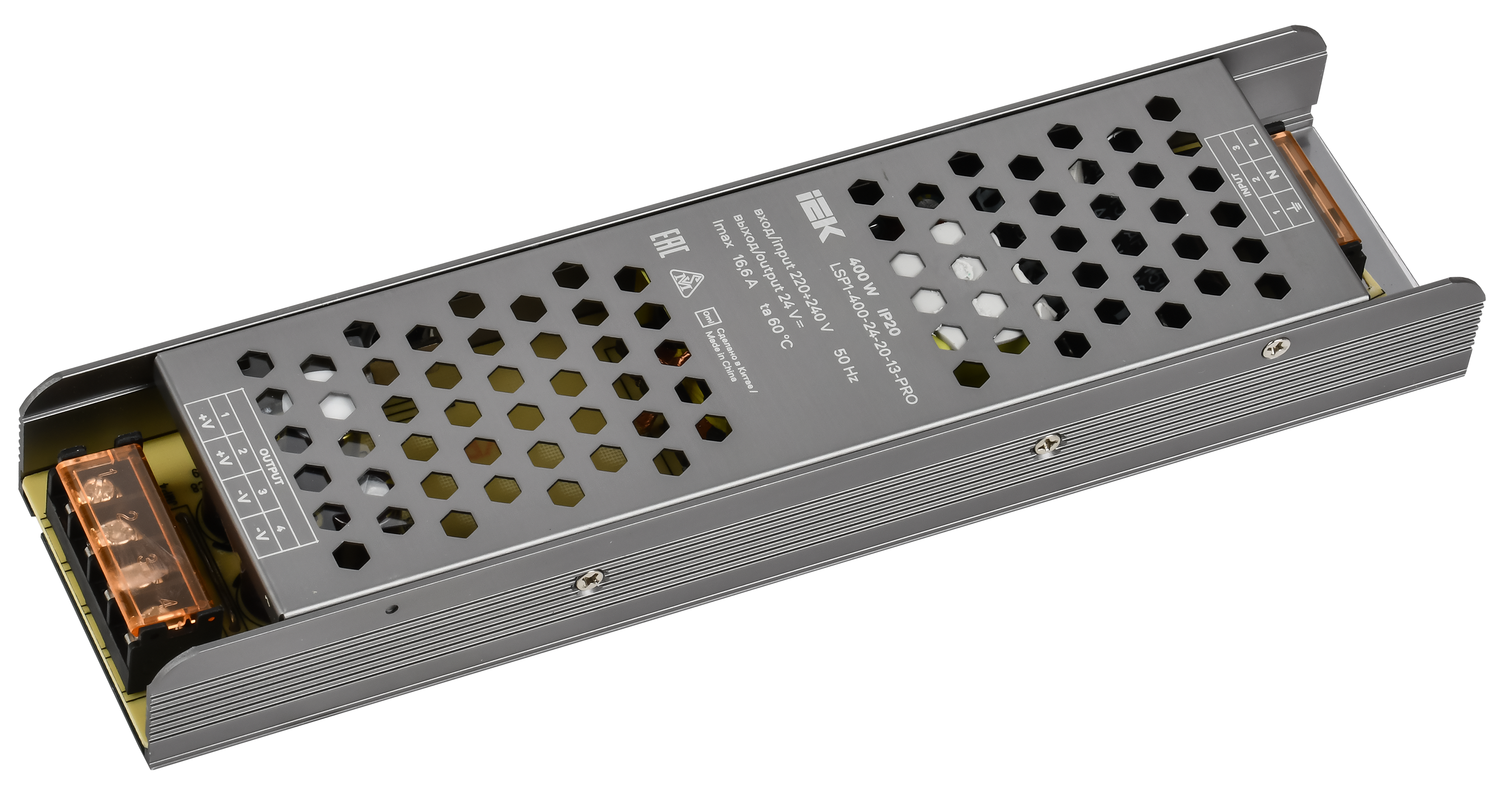 Драйвер LED ИПСН-PRO 400Вт 24В блок - клеммы IP20 IEK