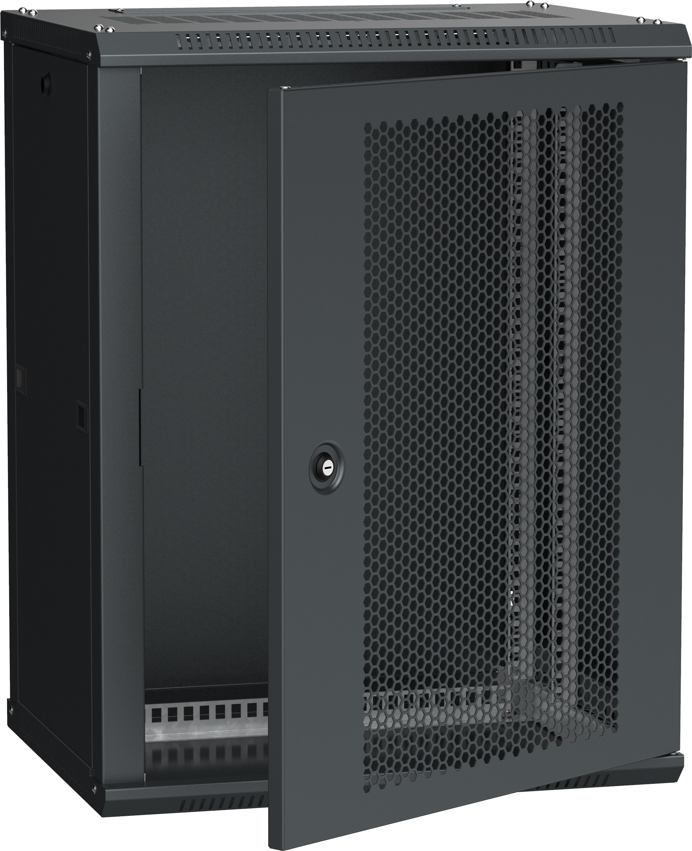 ITK Шкаф LINEA W 12U 600х450мм дверь перфорированная черный RAL9005