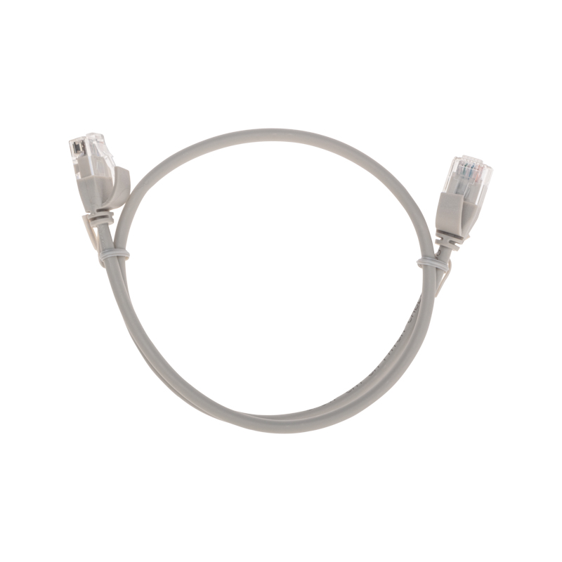 Шнур коммутационный патч-корд U/UTP, CAT 6A (10G), RJ45-RJ45, 28AWG, LSZH, серый, 0,5м REXANT