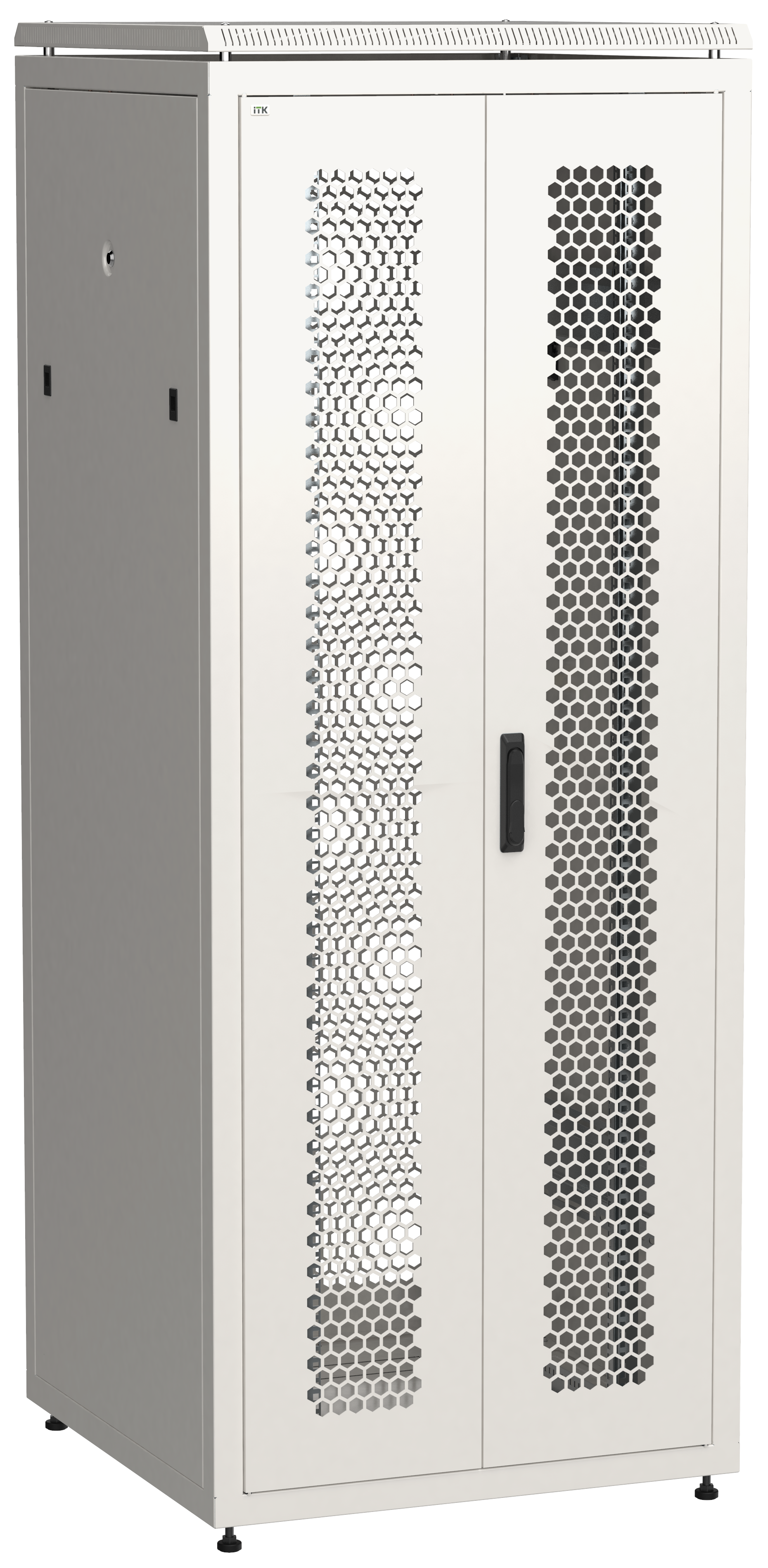 ITK LINEA N Шкаф сетевой 19" 42U 800х800мм двери передняя перфорированная задняя двустворчатая перфорированная серый