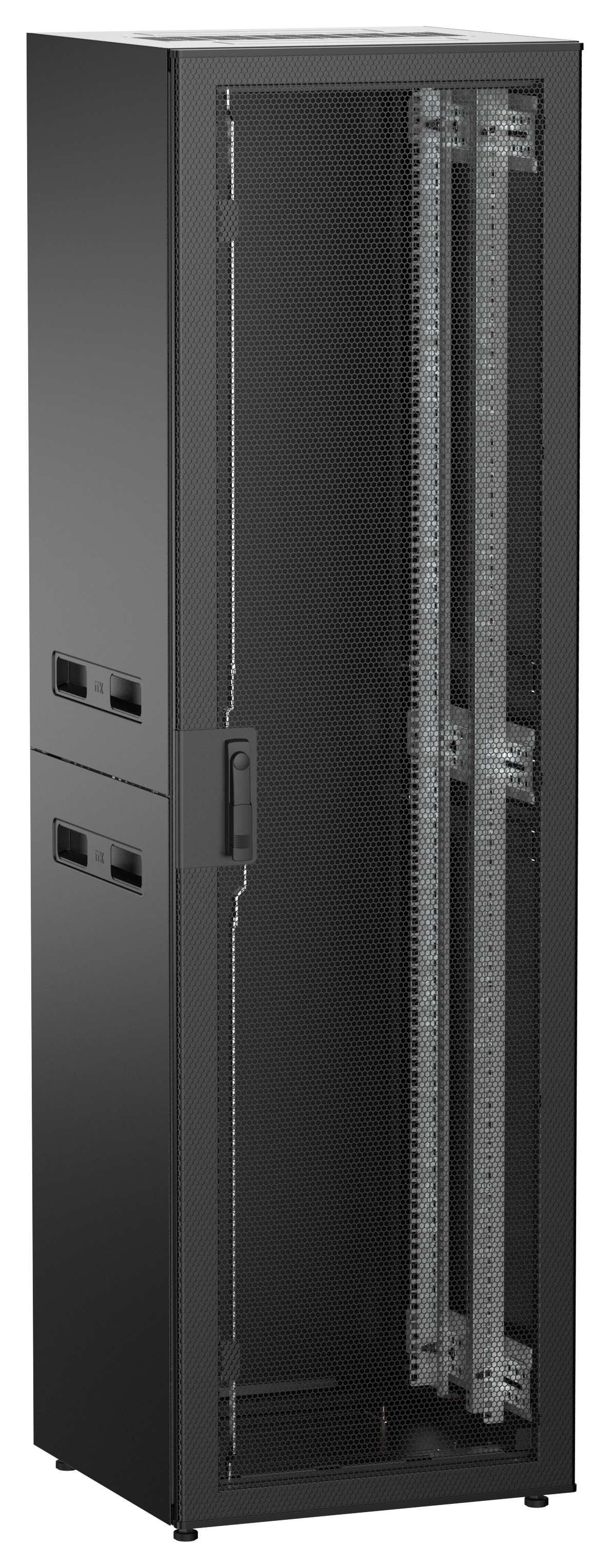 ITK UNITBOX N Шкаф сетевой 19" напольный 42U 600х600мм перфорированная передняя дверь черный